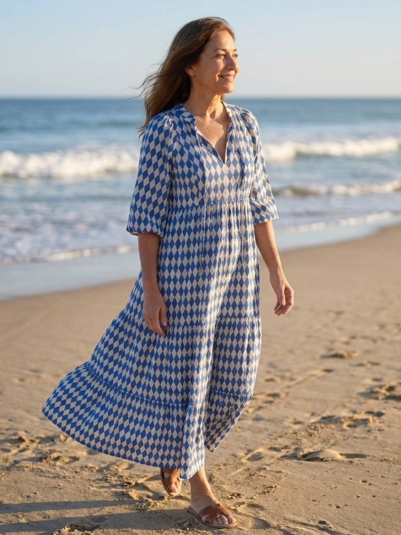 Elodie | Mekko timanttikuviolla ja kerroksittaisella hameella