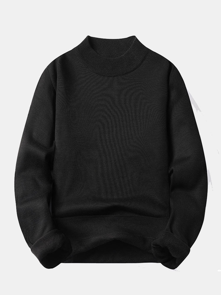 Faux Fur Lined Mock Neck Sweater