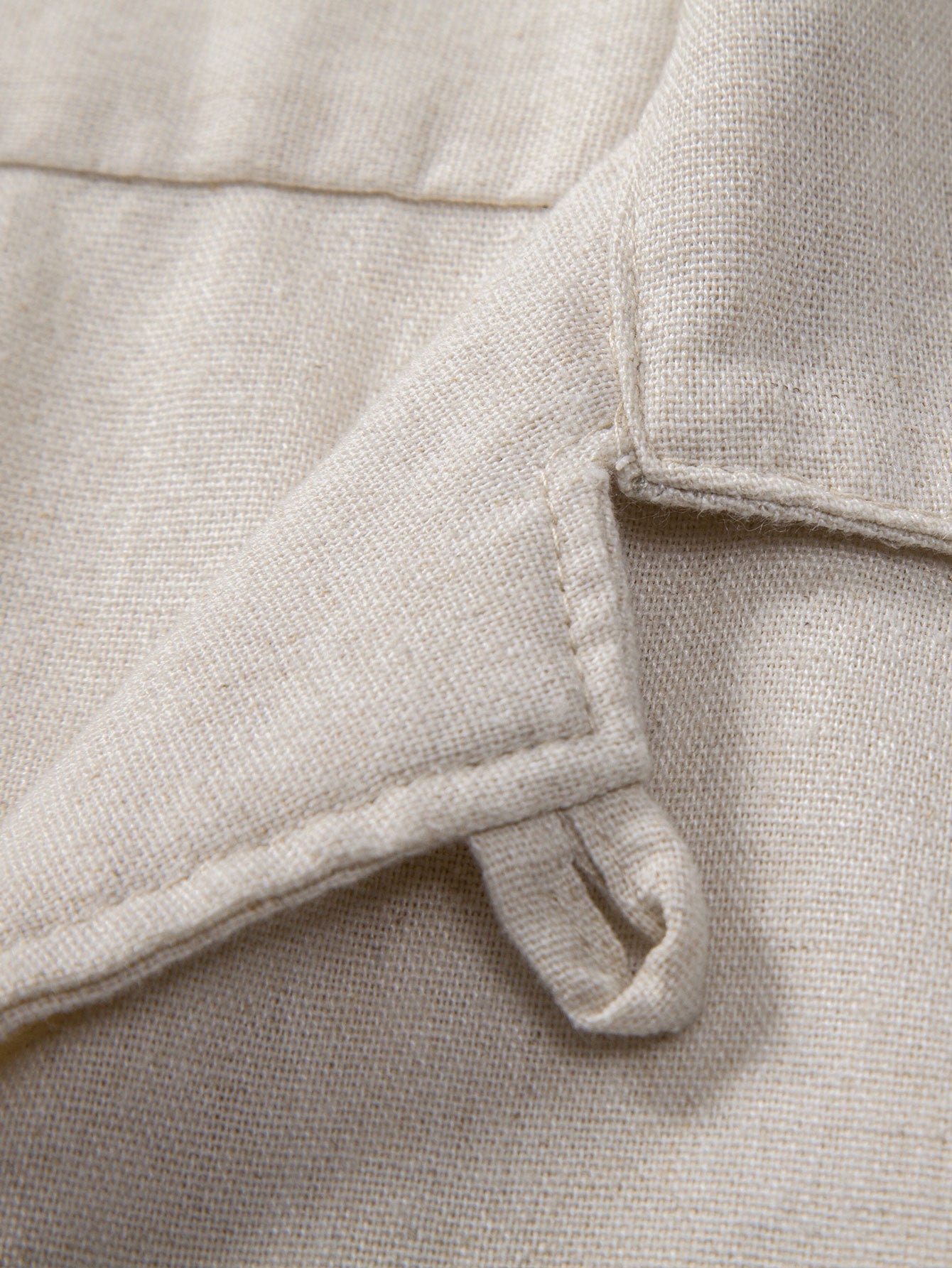 Linen Cuban Shirt With Pockets & Linen Drawstring Shorts
