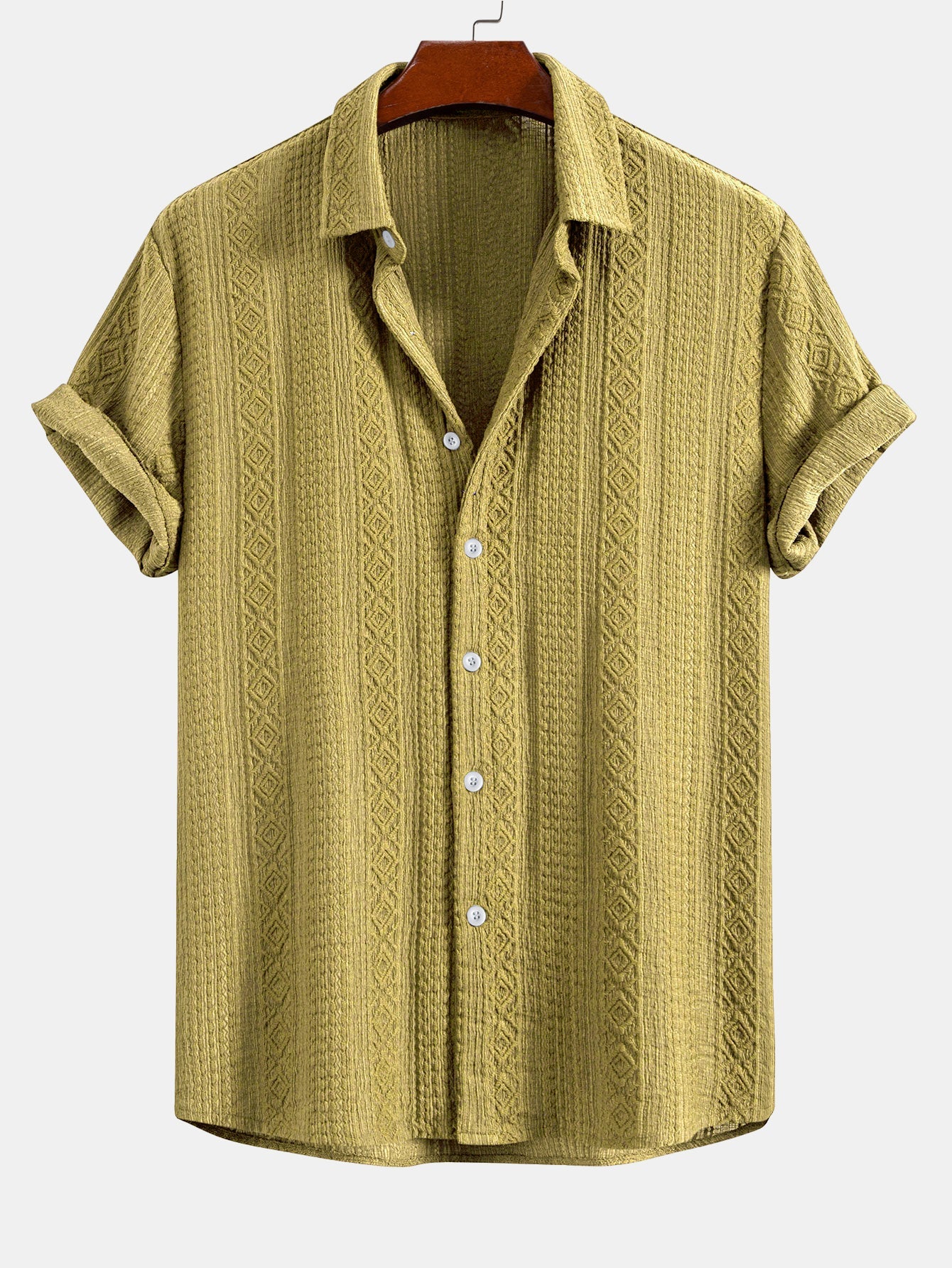 Geometry Jacquard Button Up Shirt