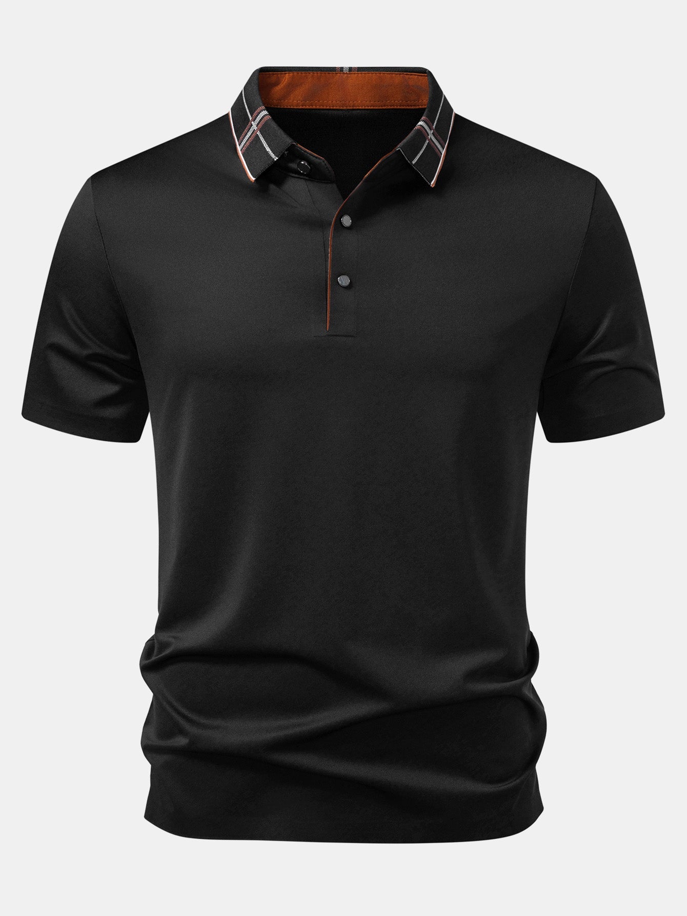 Plaid Collar Polo
