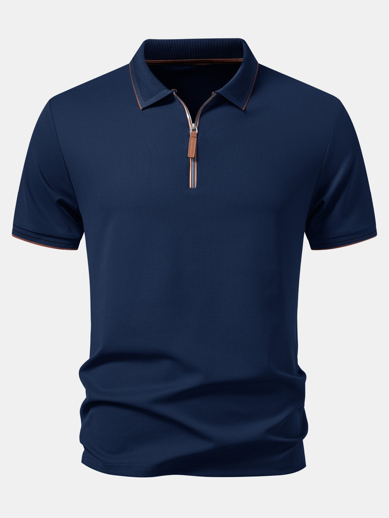 Solid Zipper Polo