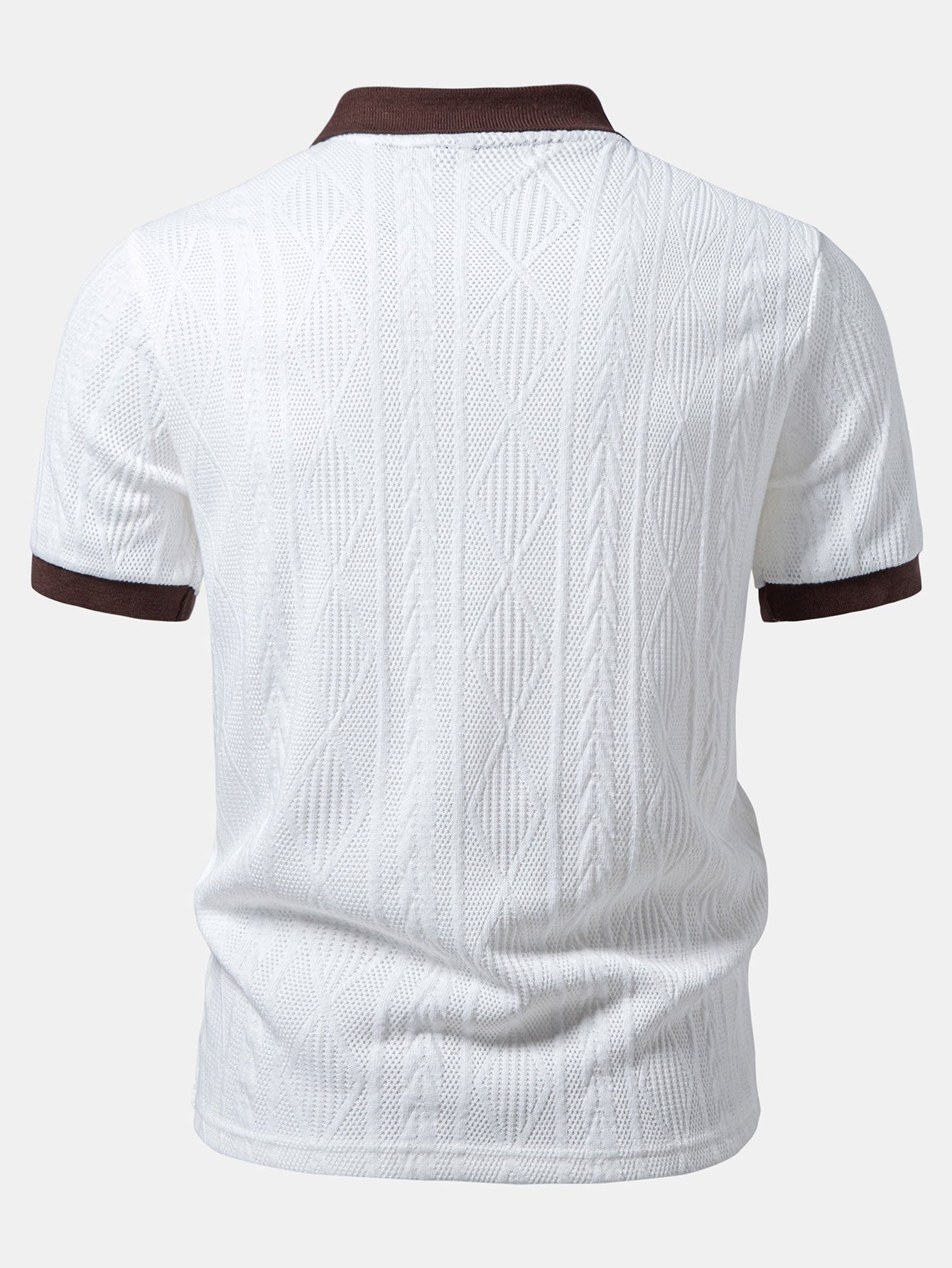 Contrast Geometry Jacquard Knit Polo