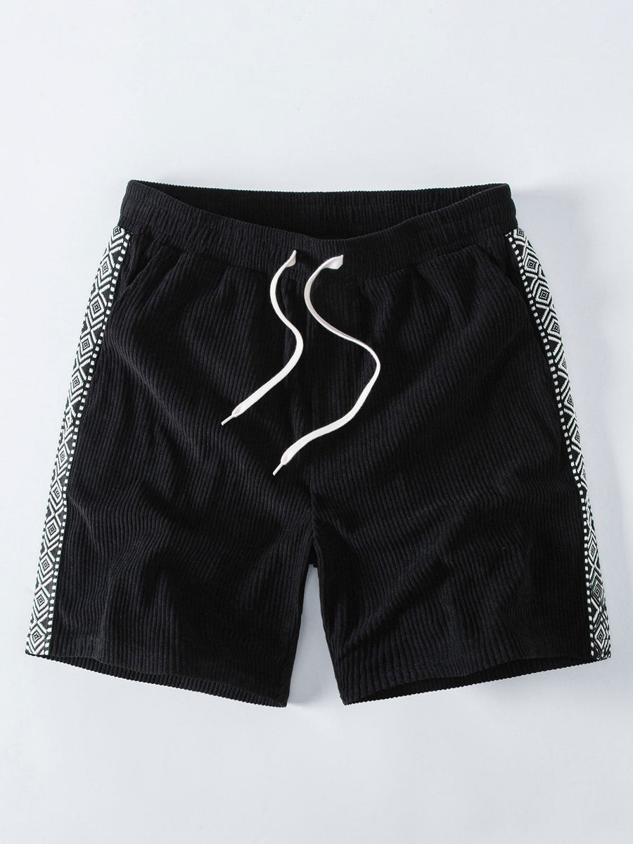 Geometric Trim 7" Corduroy Shorts