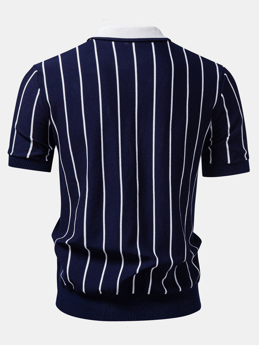 Stripe Button Up Knit Shirt