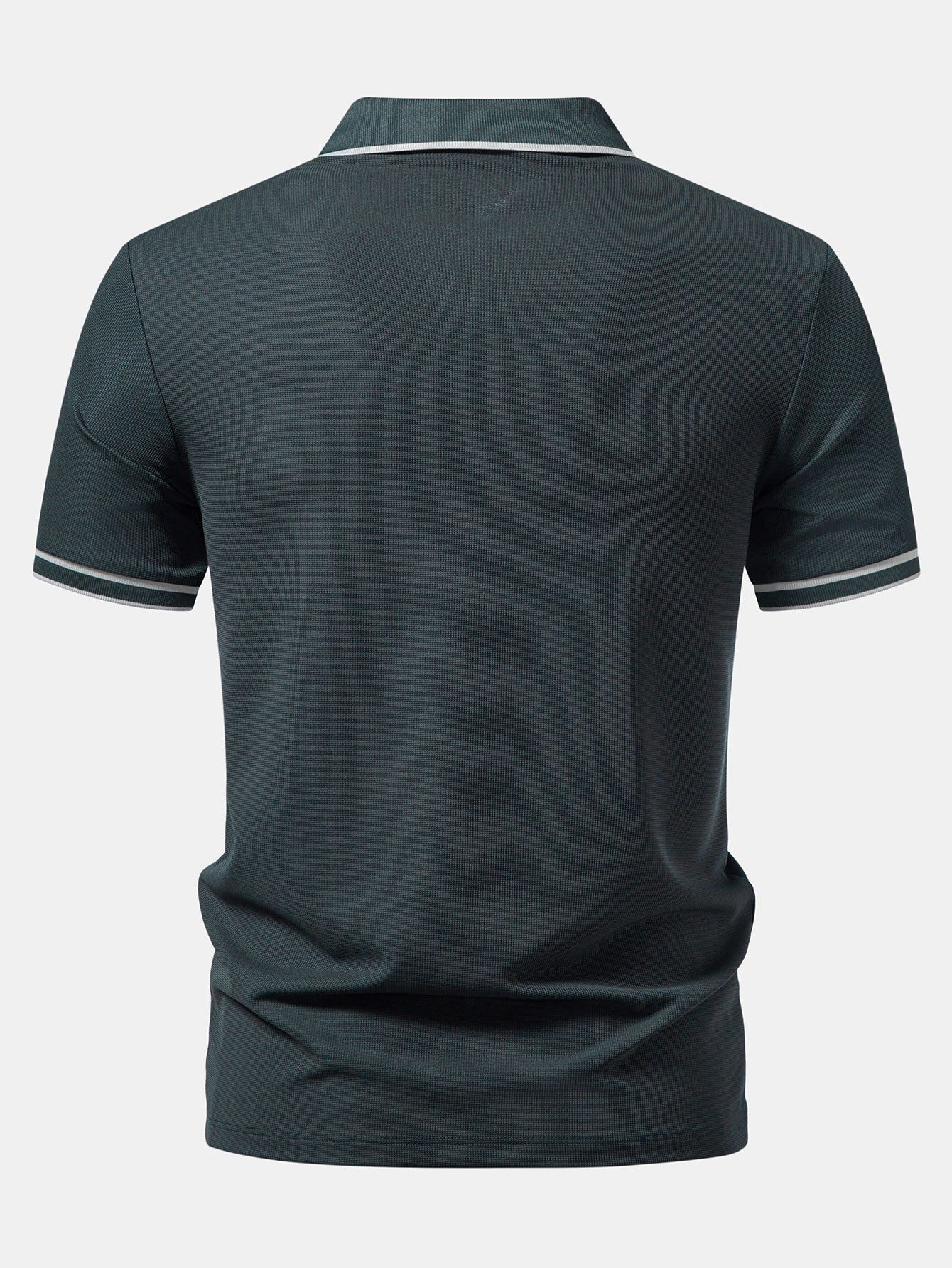 Contrast Trim Waffle Polo