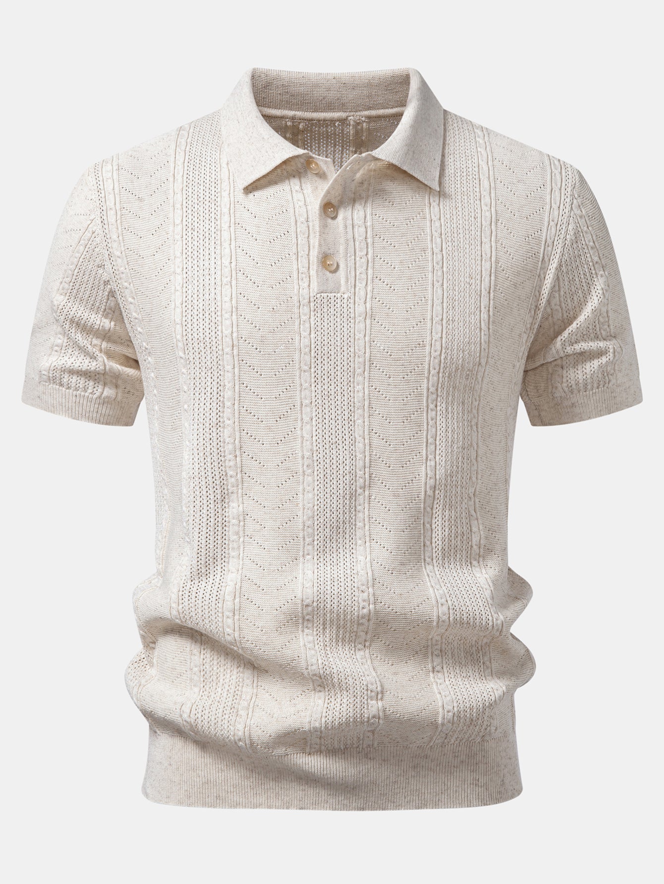 Linen Textured Knit Polo