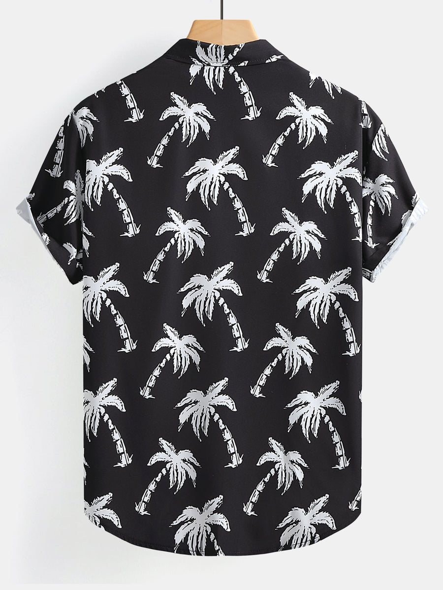 Palm Tree Print Button Up Shirt