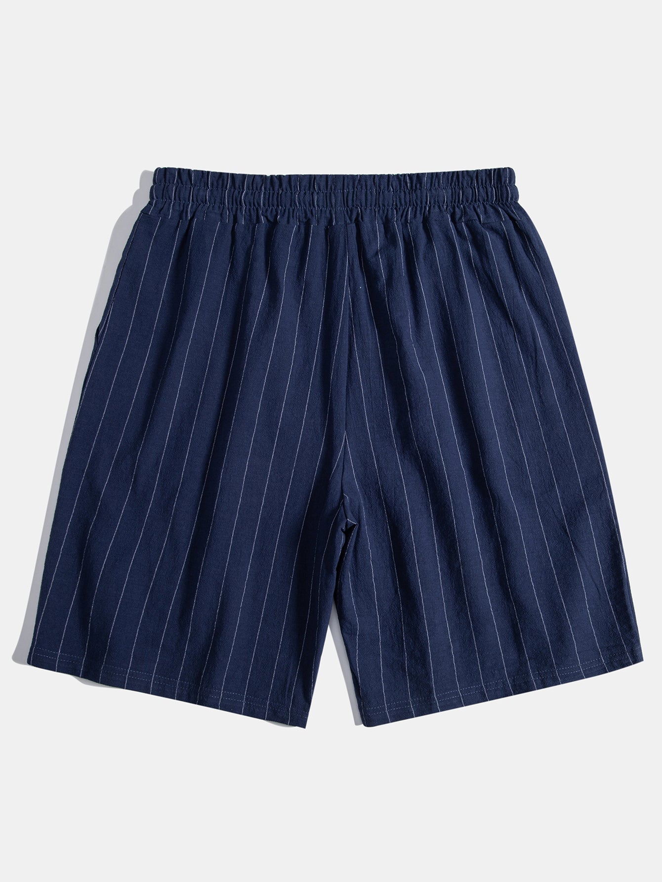 Linen Look Striped Button Up Shirt & Drawstring Shorts
