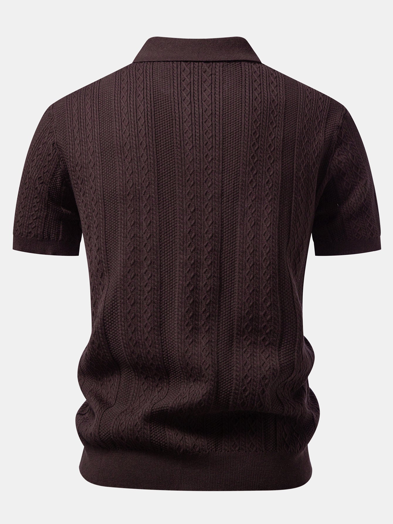 Geometric Jacquard Knit Polo