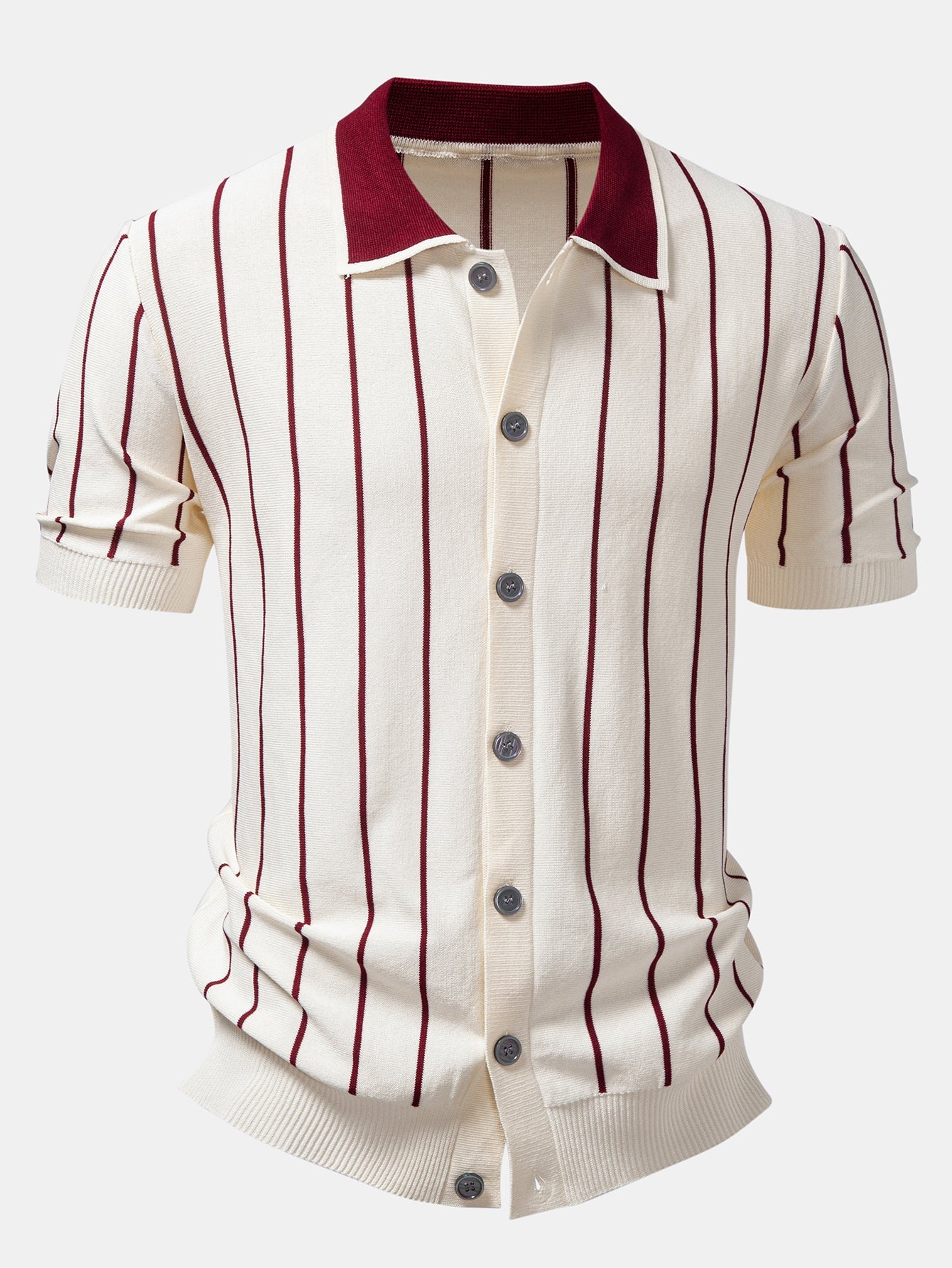 Stripe Button Up Knit Shirt