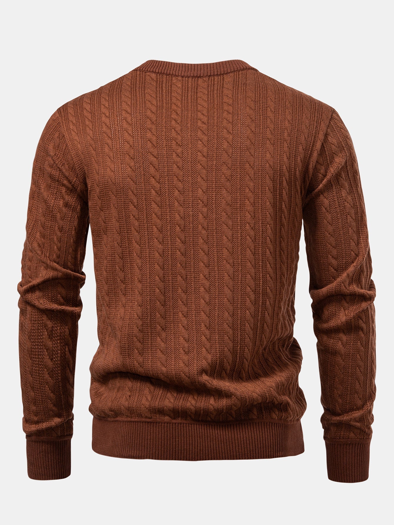 Stripe Jacquard Crew Neck Sweater