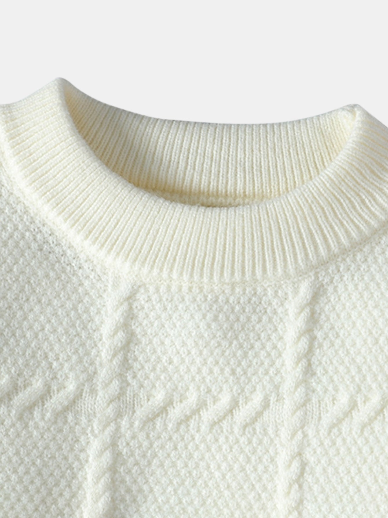 Plaid Crew Neck Knit Sweater