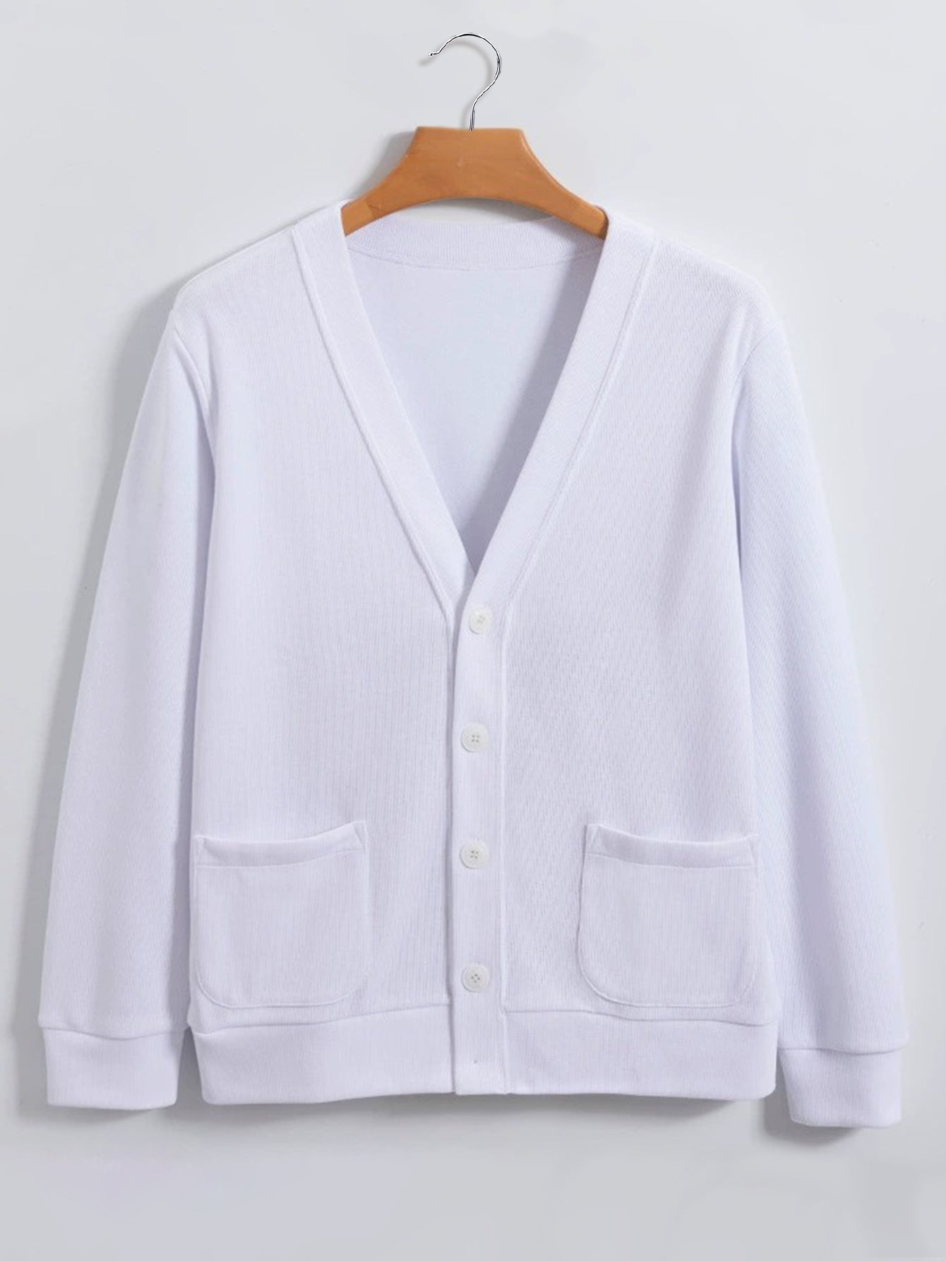 Ribbed Knit Cardigan With Pockets