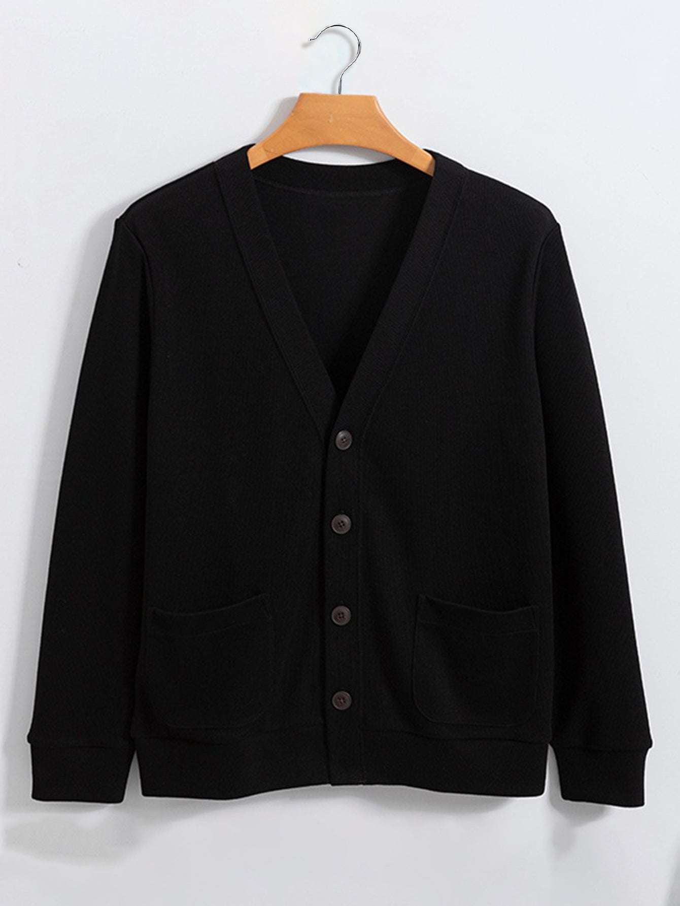 Ribbed Knit Cardigan With Pockets
