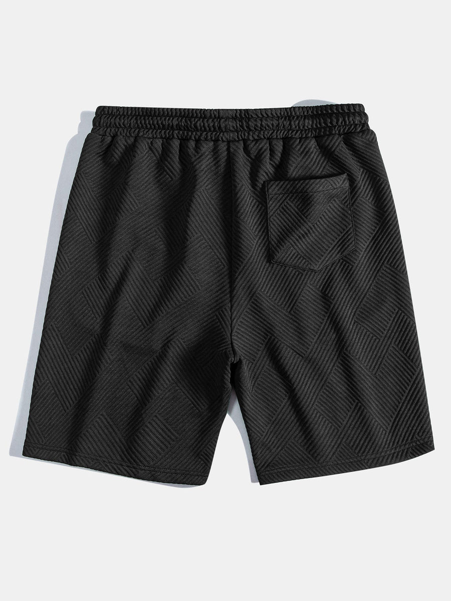 Striped Jacquard Drawstring Shorts
