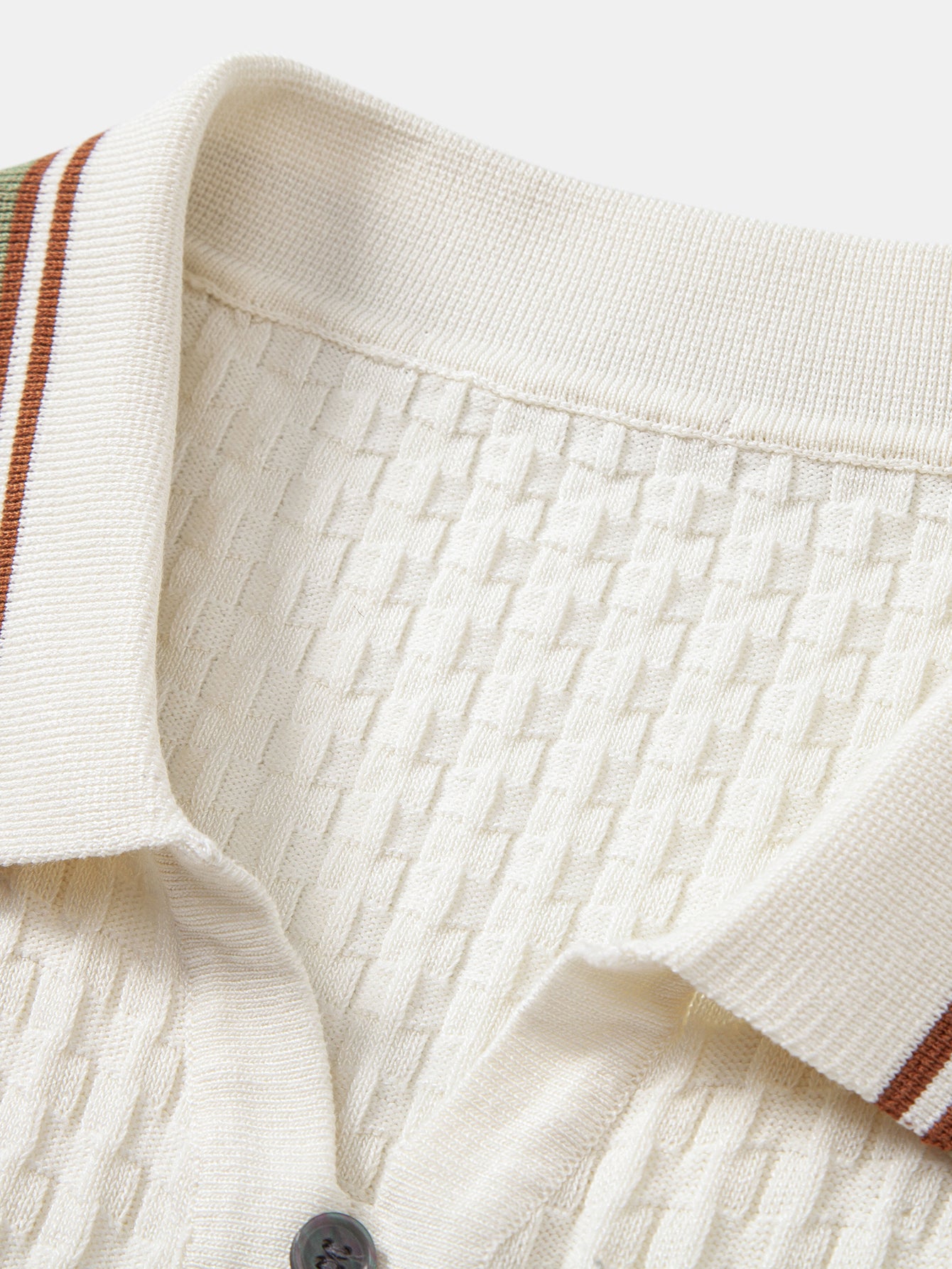 Contrast Trim Textured Knit Polo