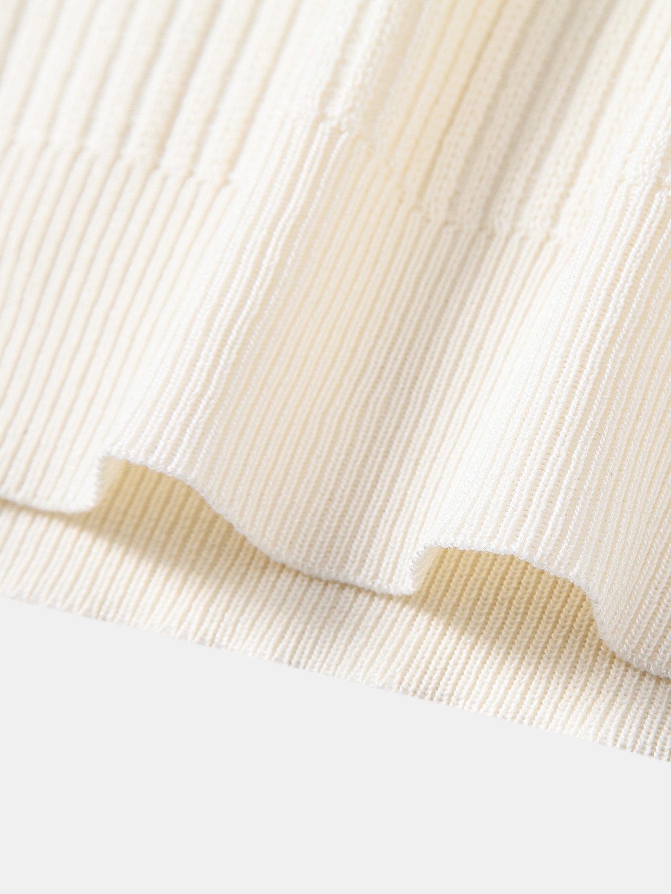 Ribbed Zipper Knit Polo