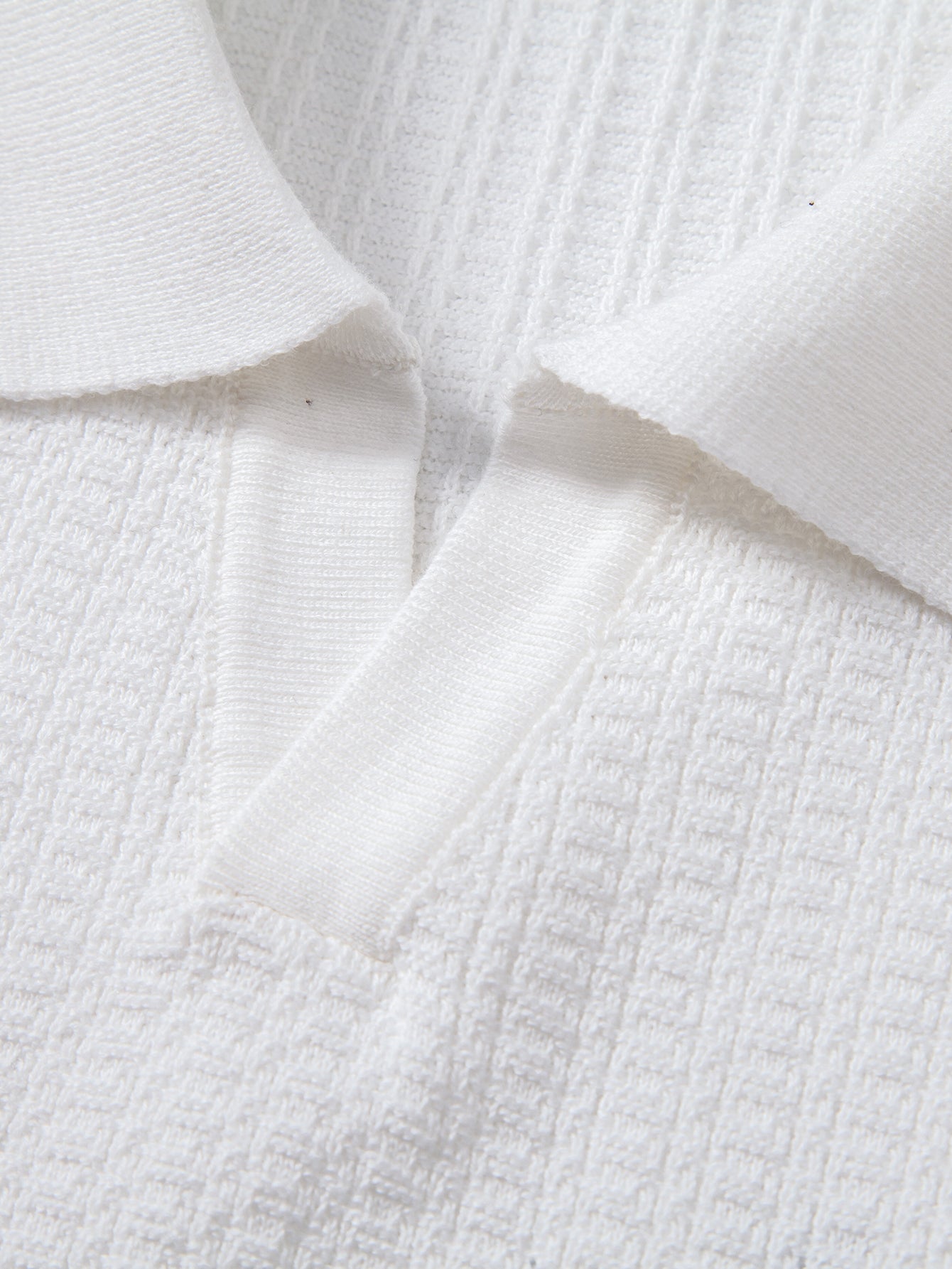 Contrast Trim Johnny Collar Knit Polo
