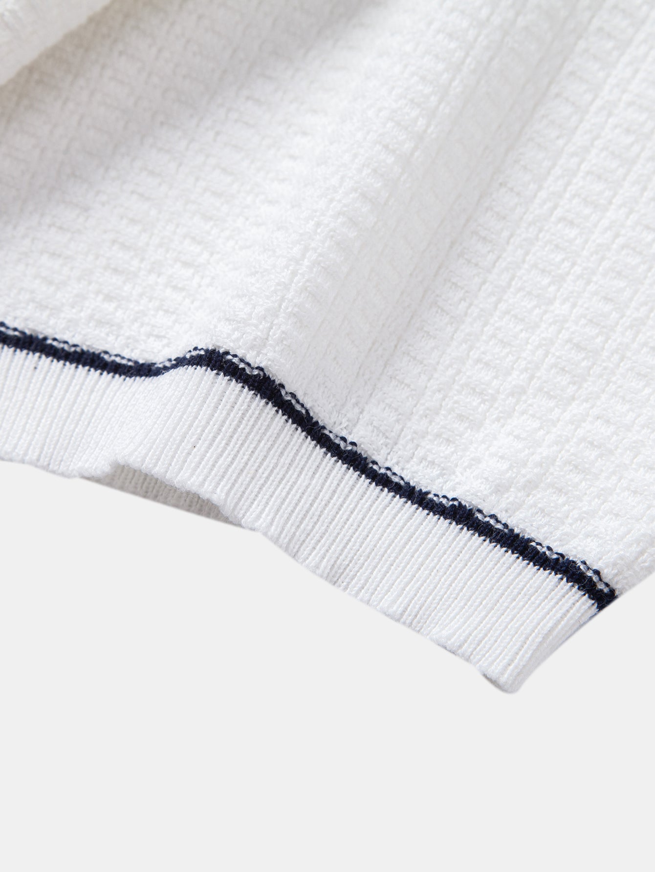 Contrast Trim Johnny Collar Knit Polo
