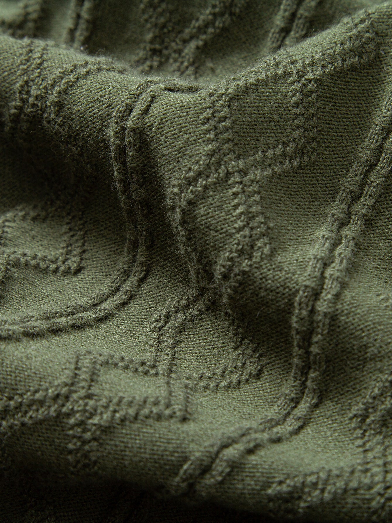 Geometric Jacquard Johnny Collar Knit Polo
