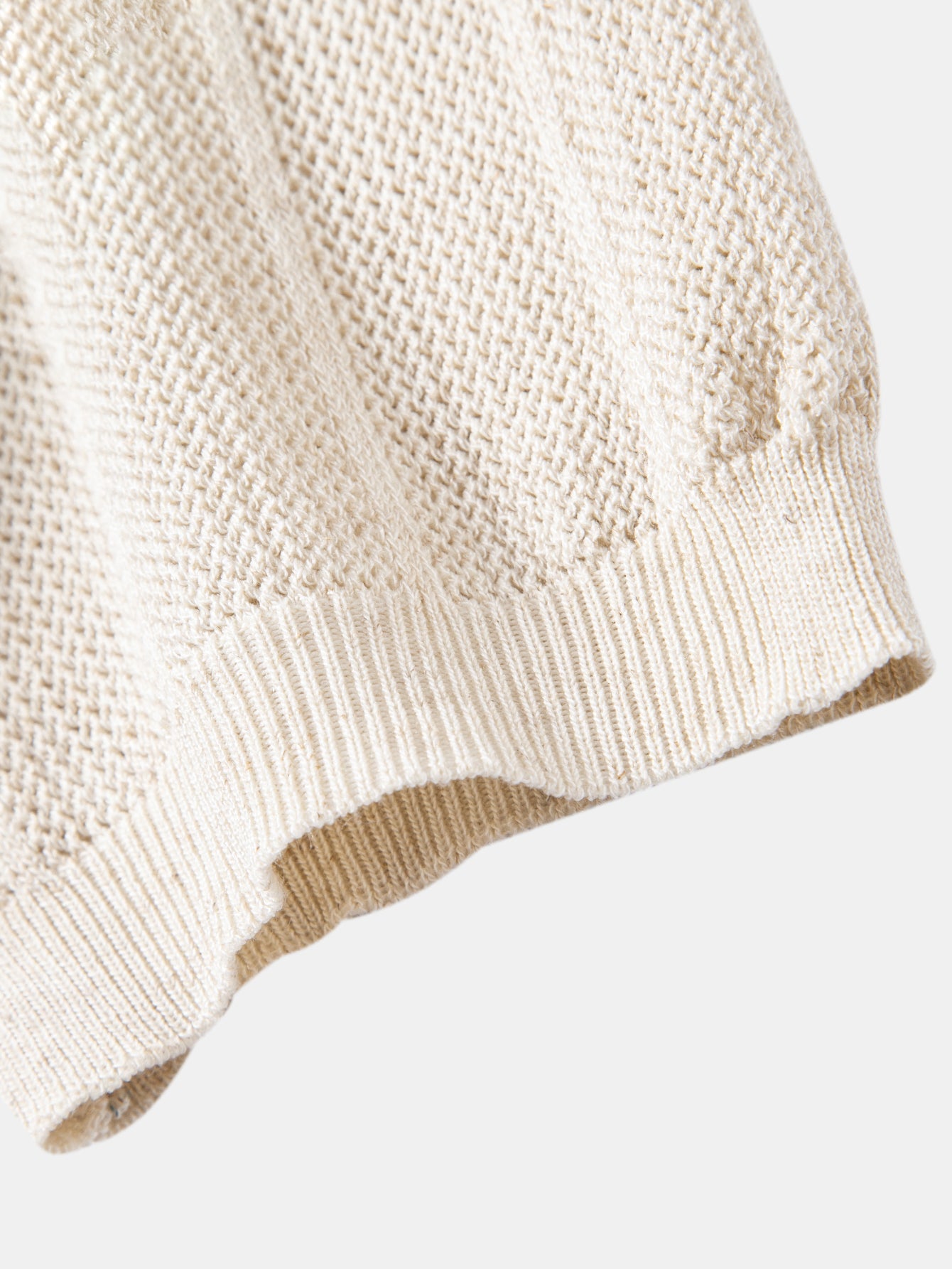 Linen Stripe Open Knit Polo