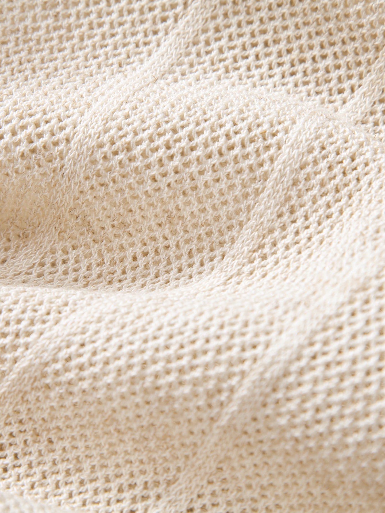 Linen Stripe Open Knit Polo
