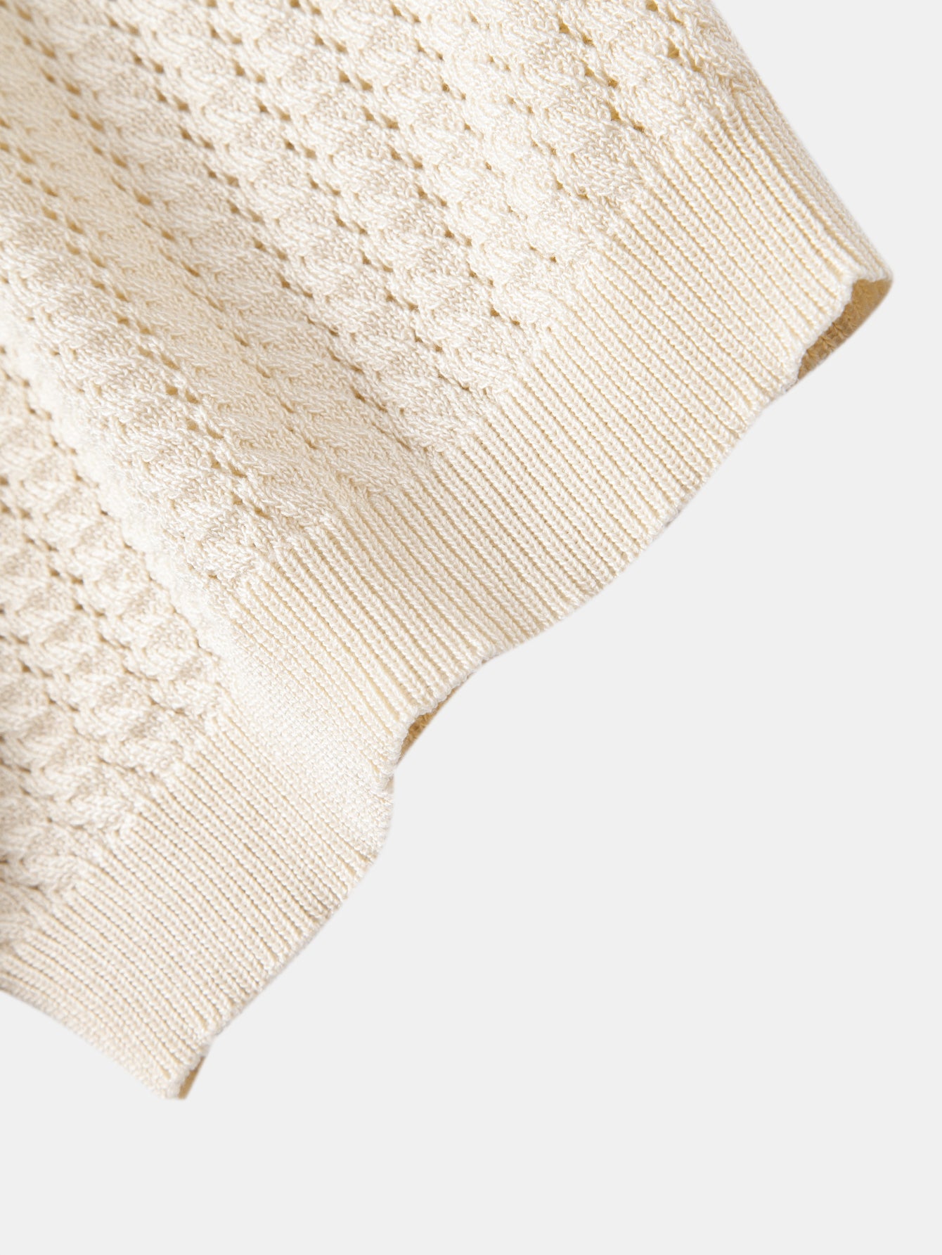 Striped Open Knit Polo