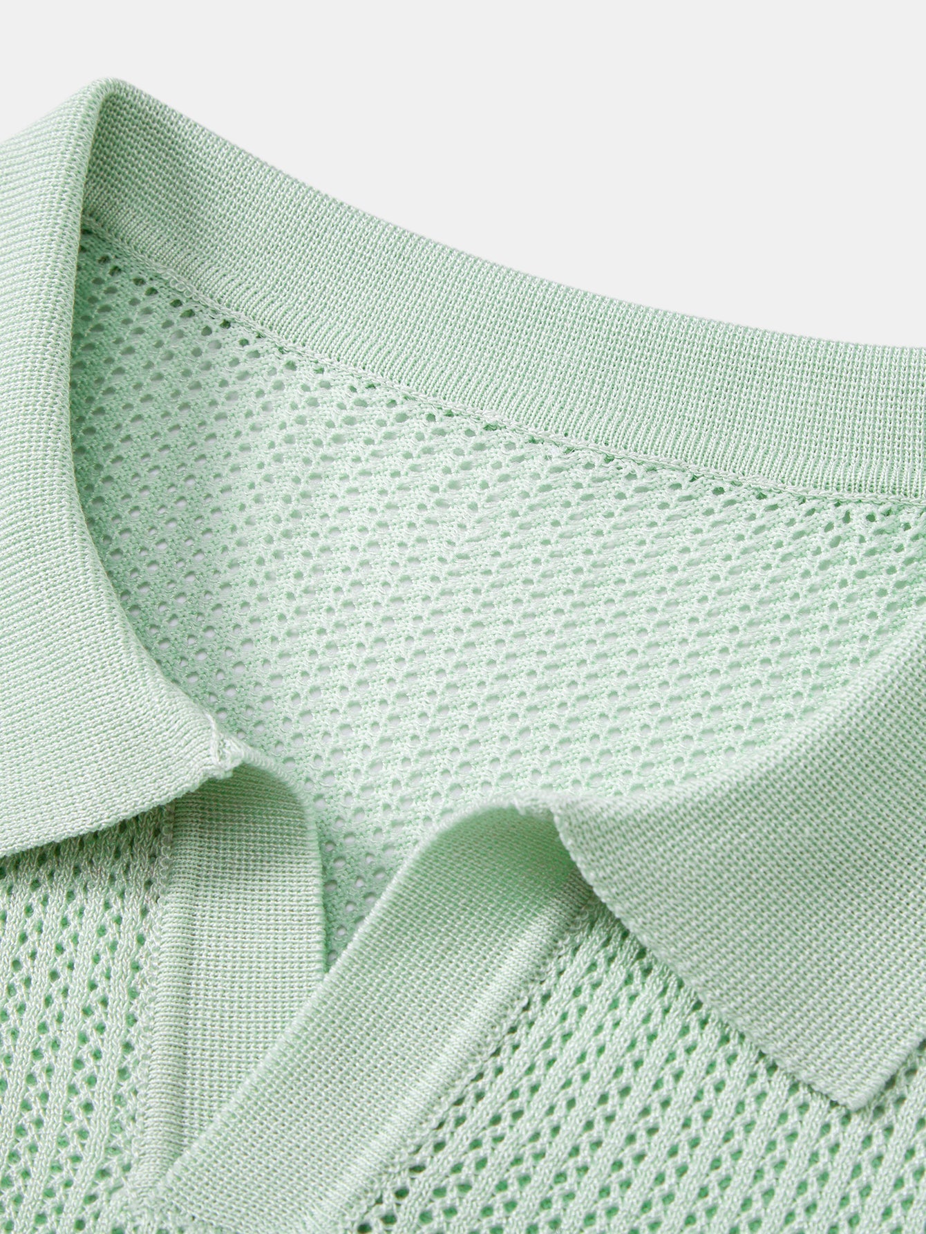 Johnny Collar Open Knit Polo