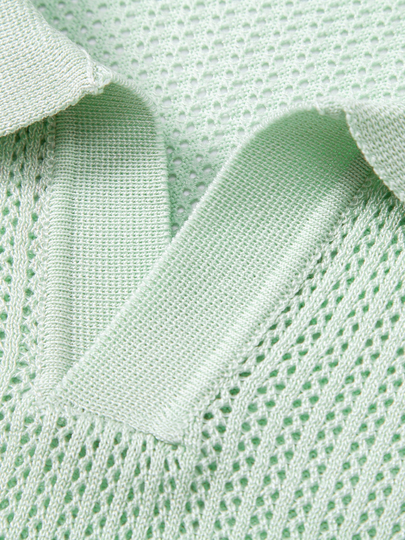Johnny Collar Open Knit Polo