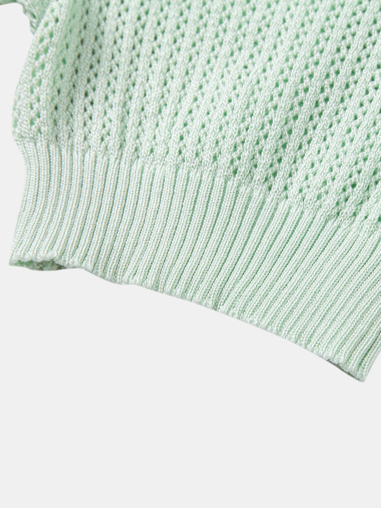 Johnny Collar Open Knit Polo