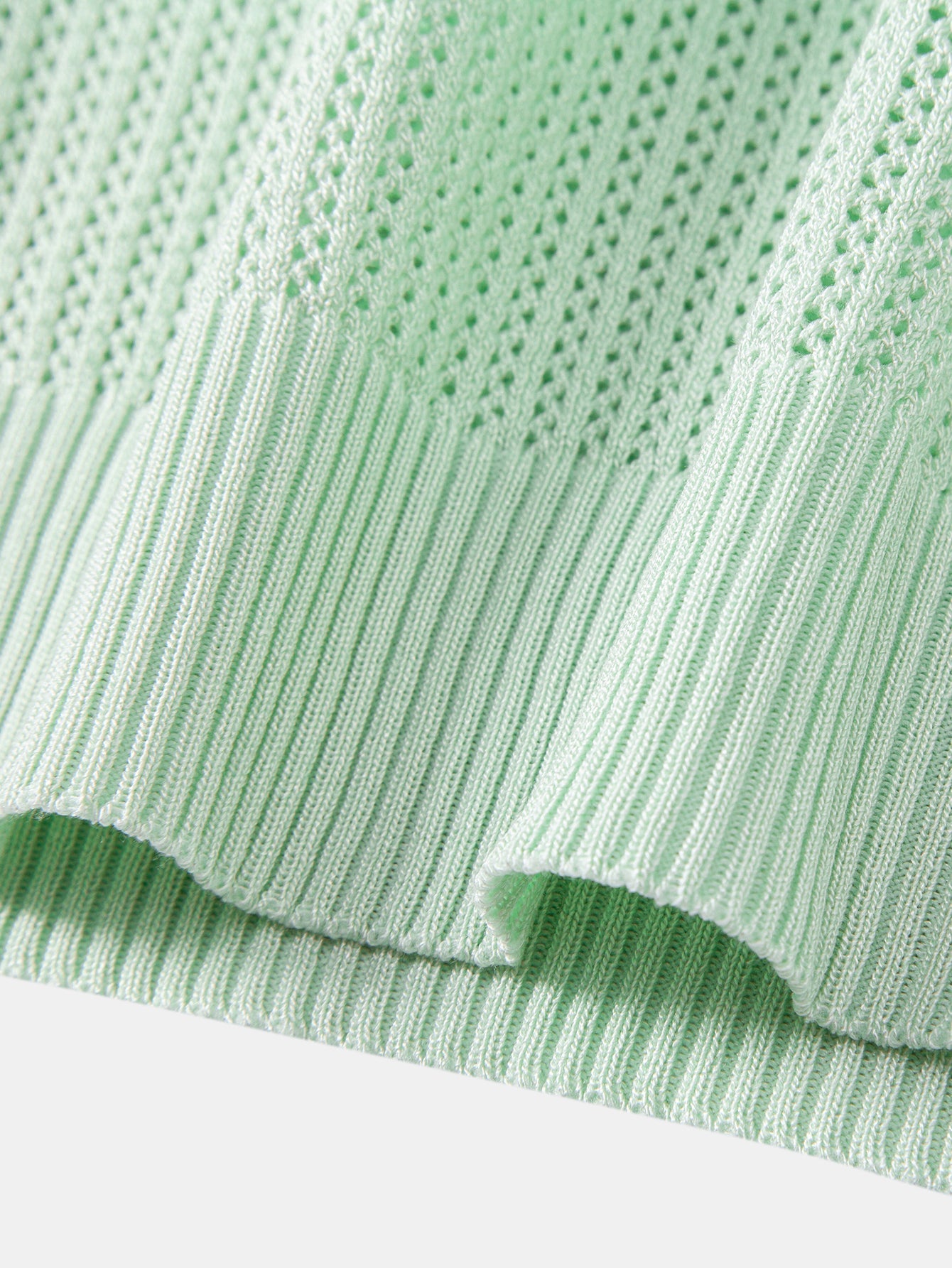 Johnny Collar Open Knit Polo