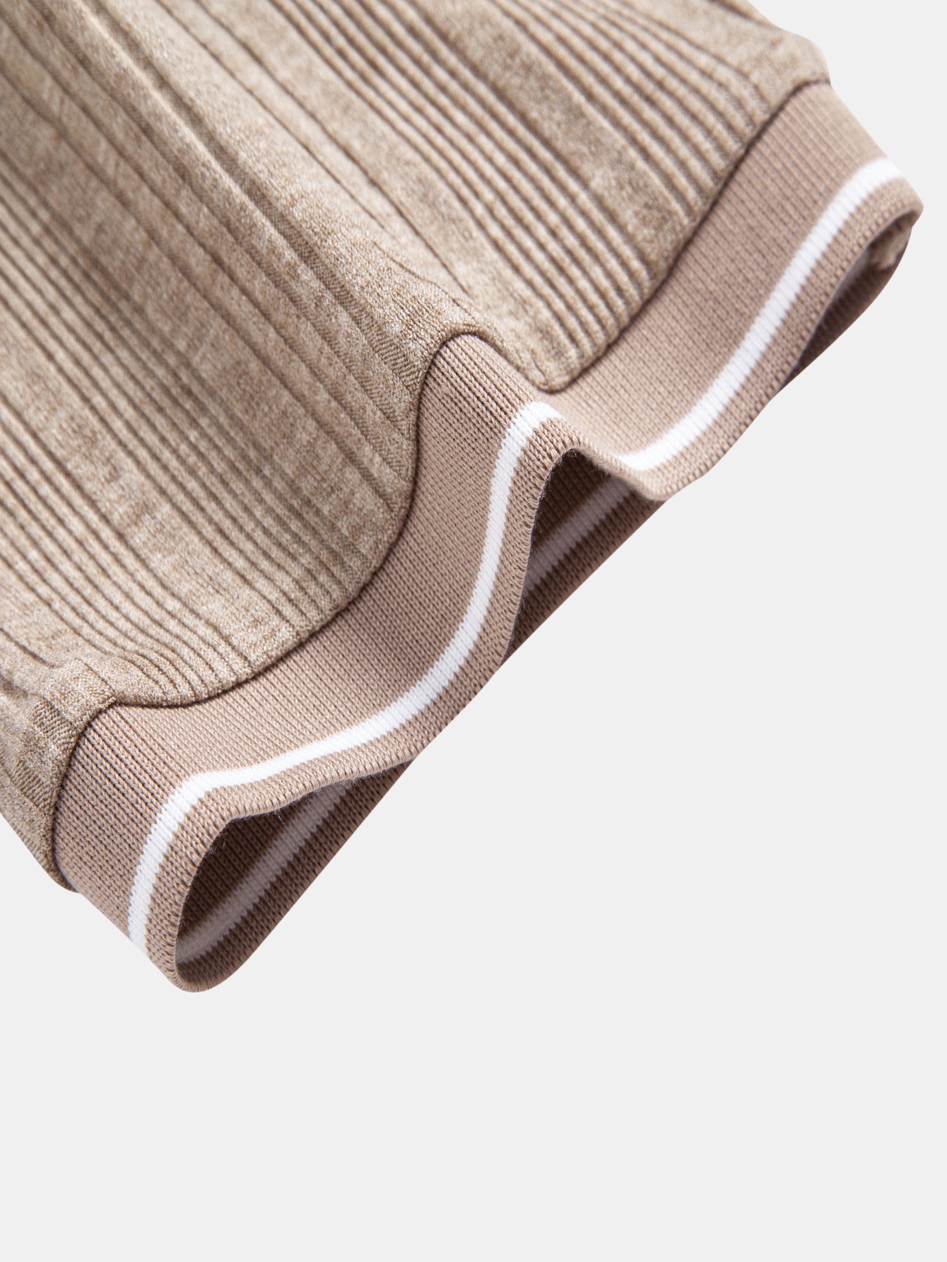 Contrast Stripe Trim Ribbed Polo