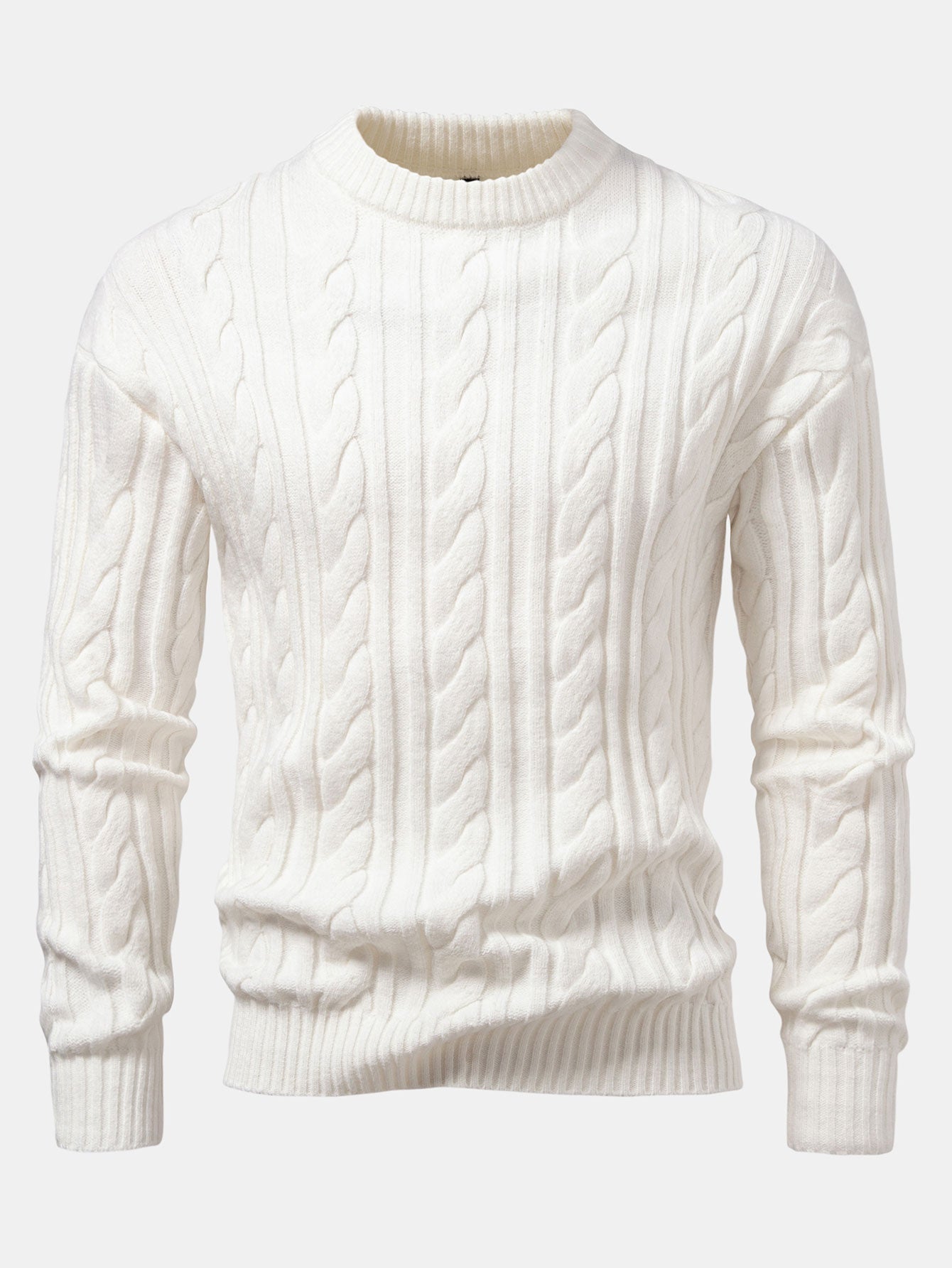 Twist Jacquard Crew Neck Sweater