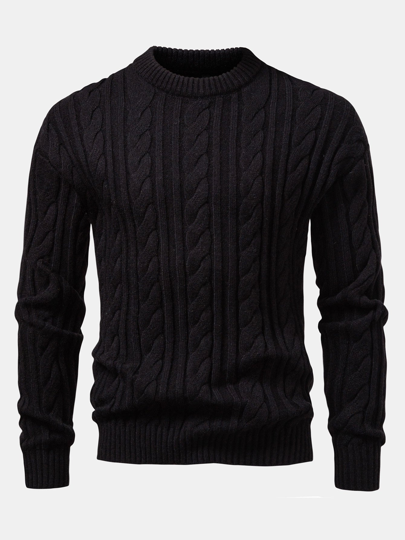 Twist Jacquard Crew Neck Sweater