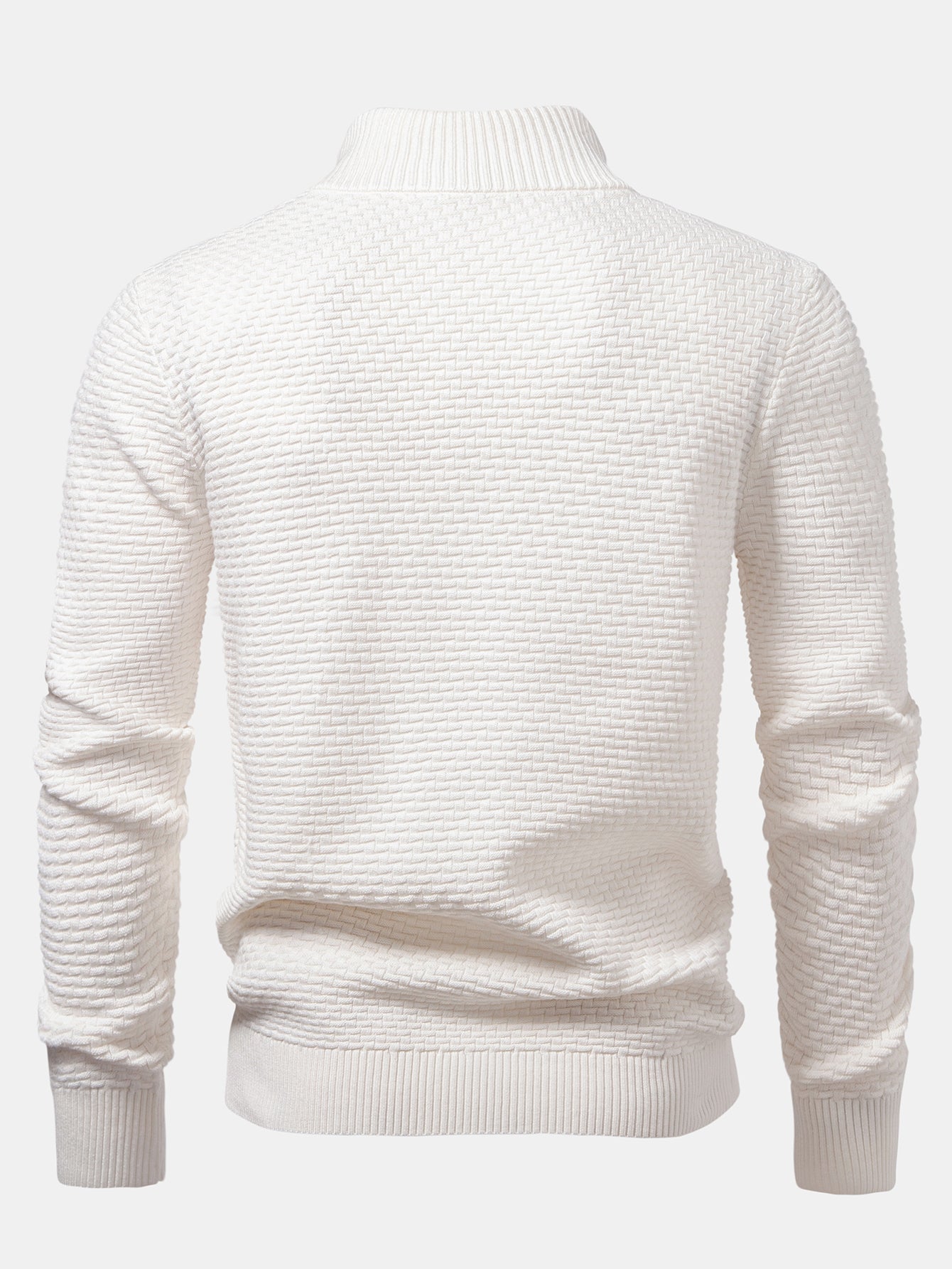 Wave Jacquard Quarter Zip Sweater