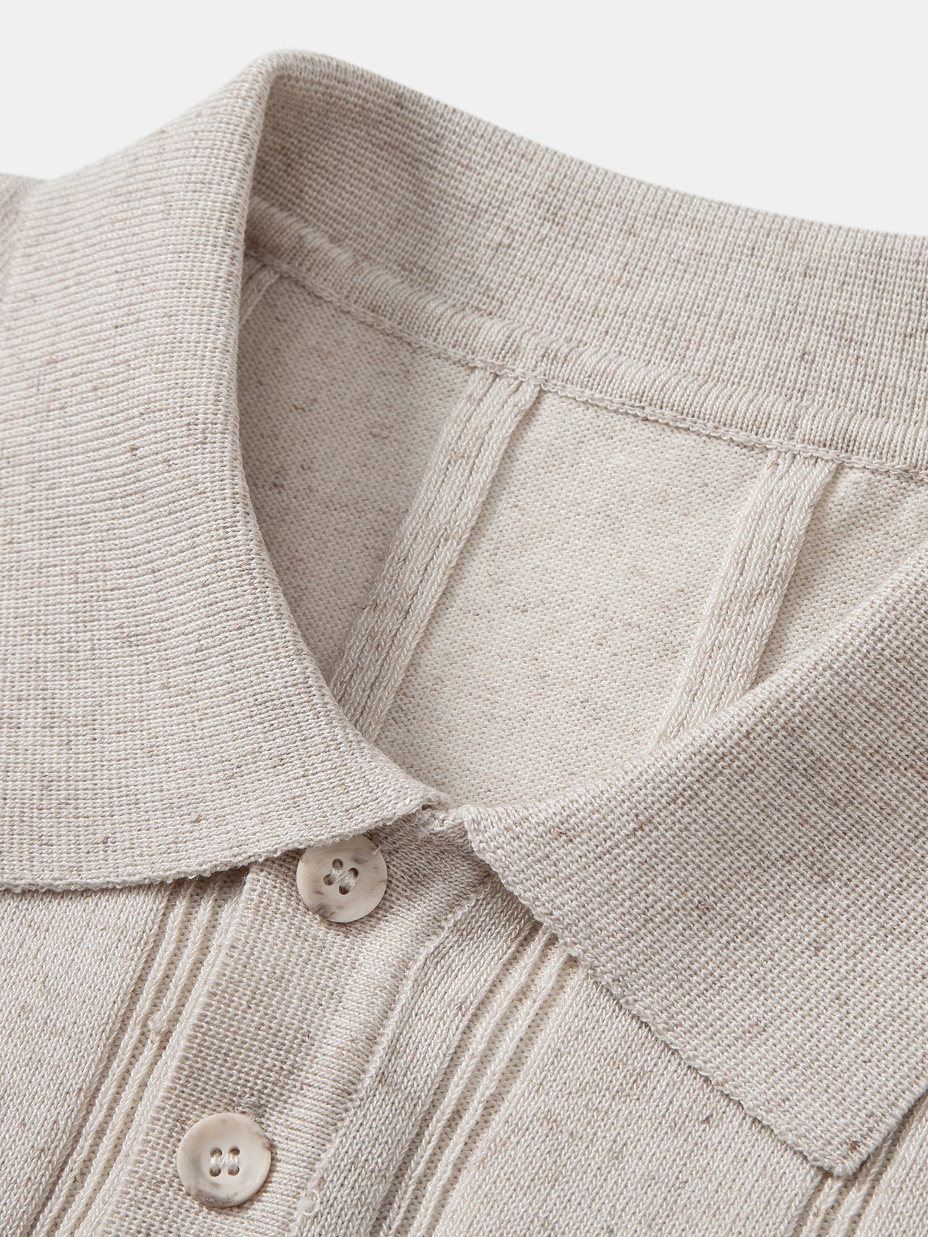 Linen Ribbed Knit Polo