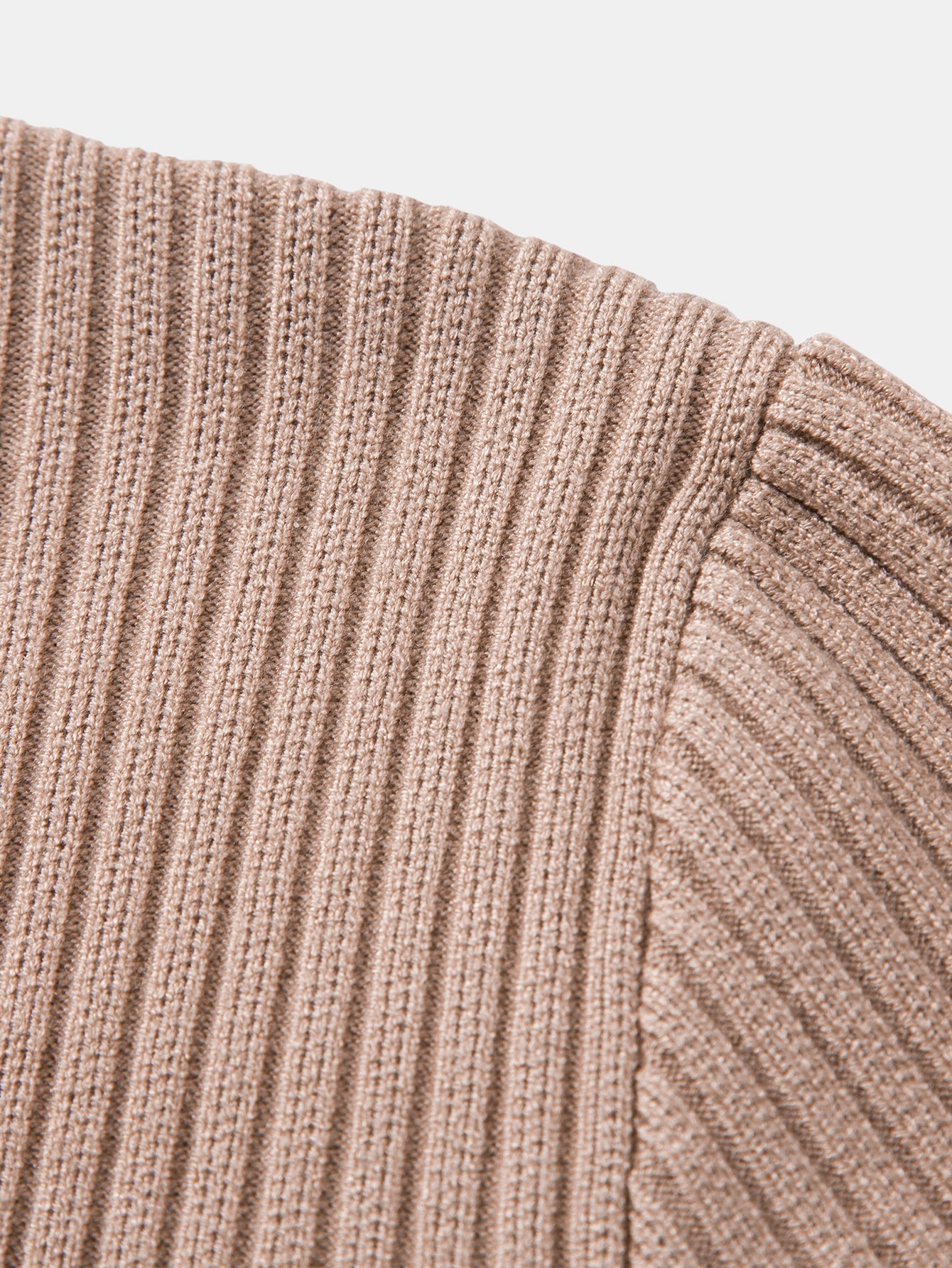 Ribbed Henley Neck Sweater
