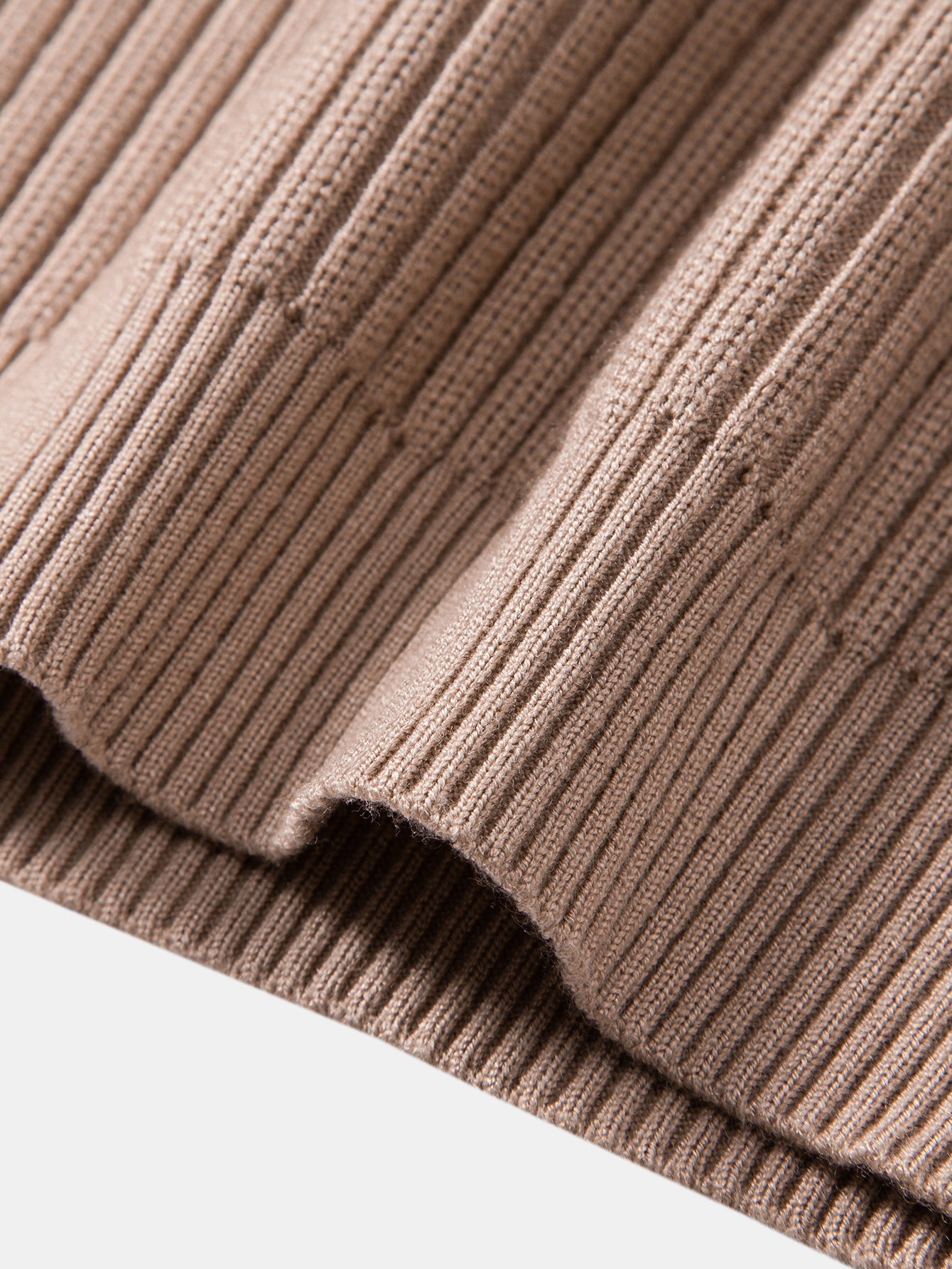 Ribbed Henley Neck Sweater