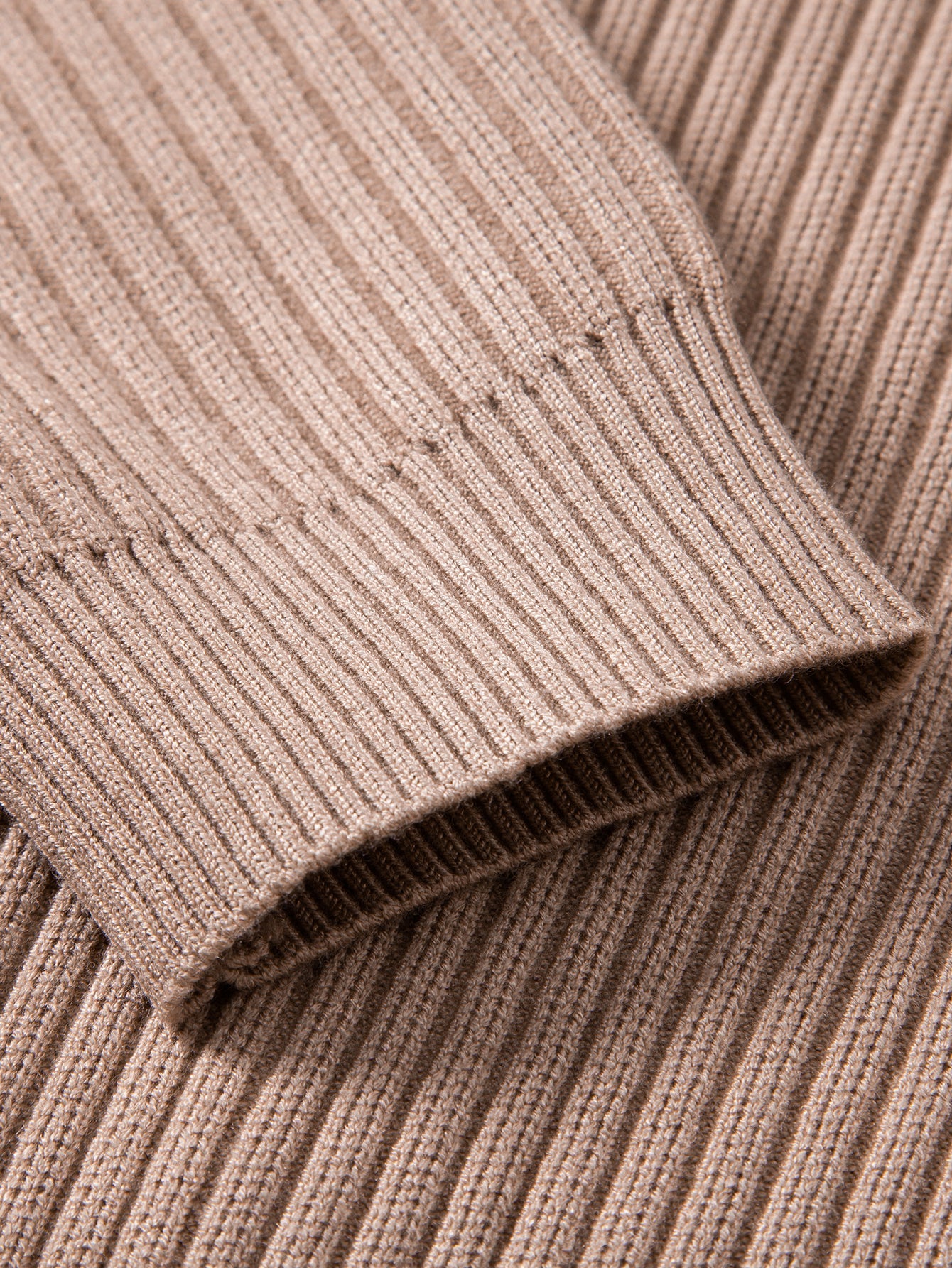 Ribbed Henley Neck Sweater
