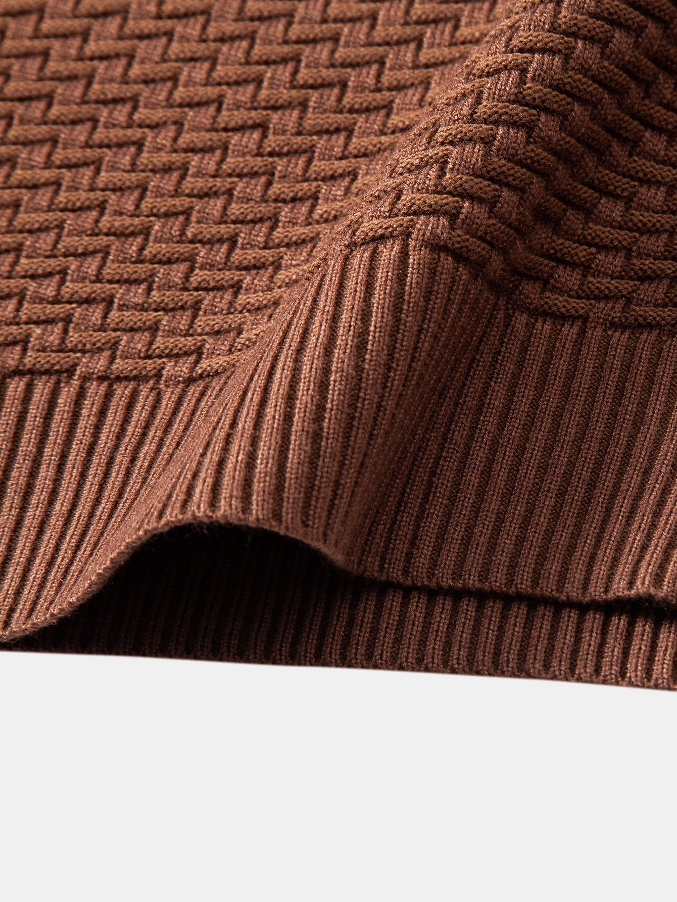 Wave Jacquard Quarter Zip Sweater