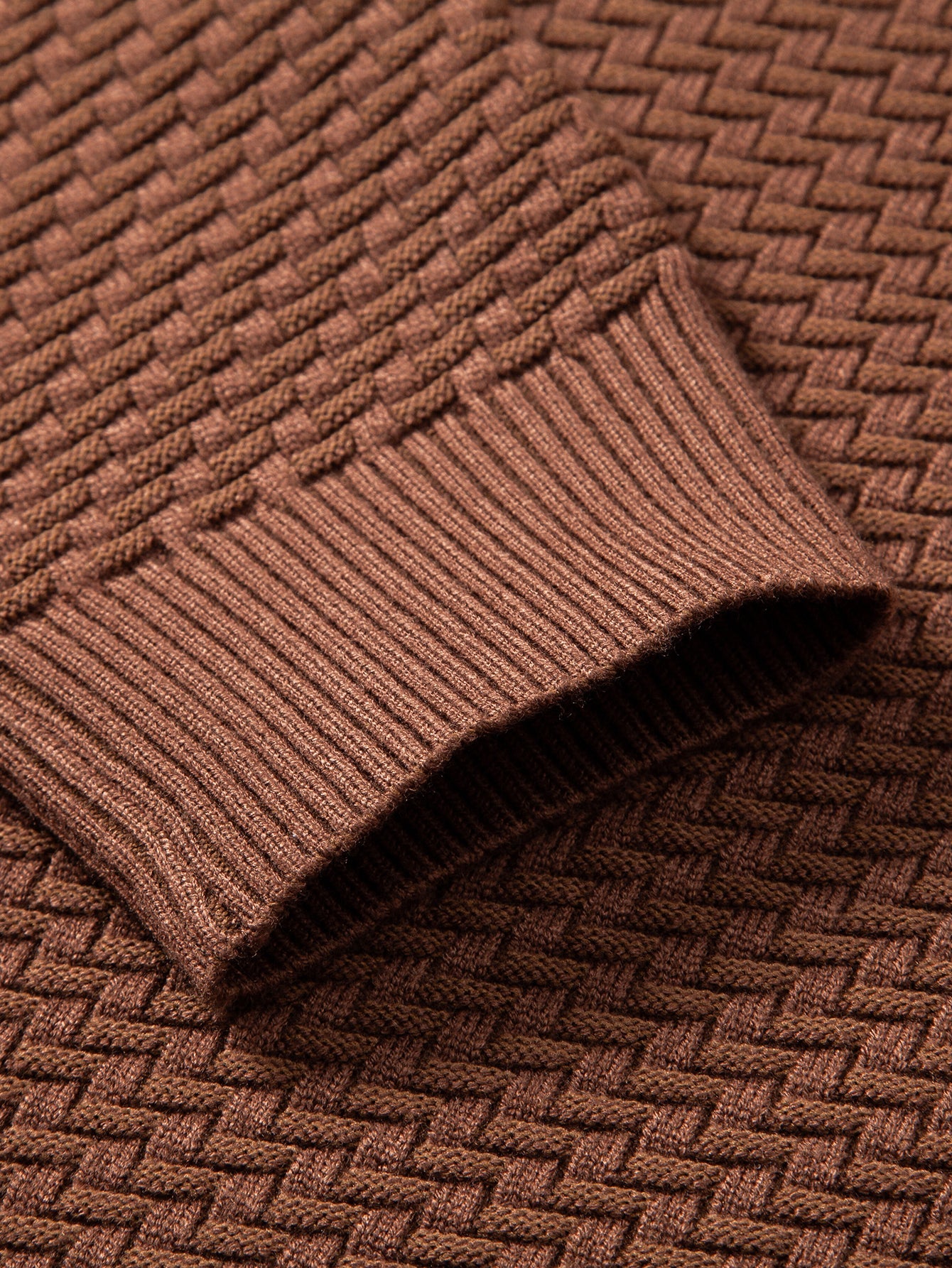 Wave Jacquard Quarter Zip Sweater