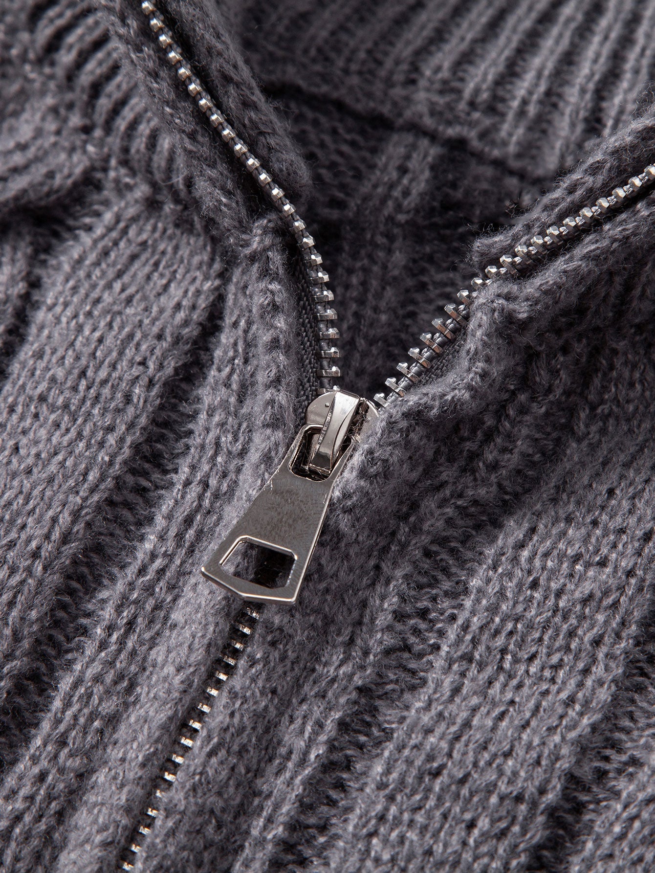 Twist Jacquard Quarter Zip Sweater