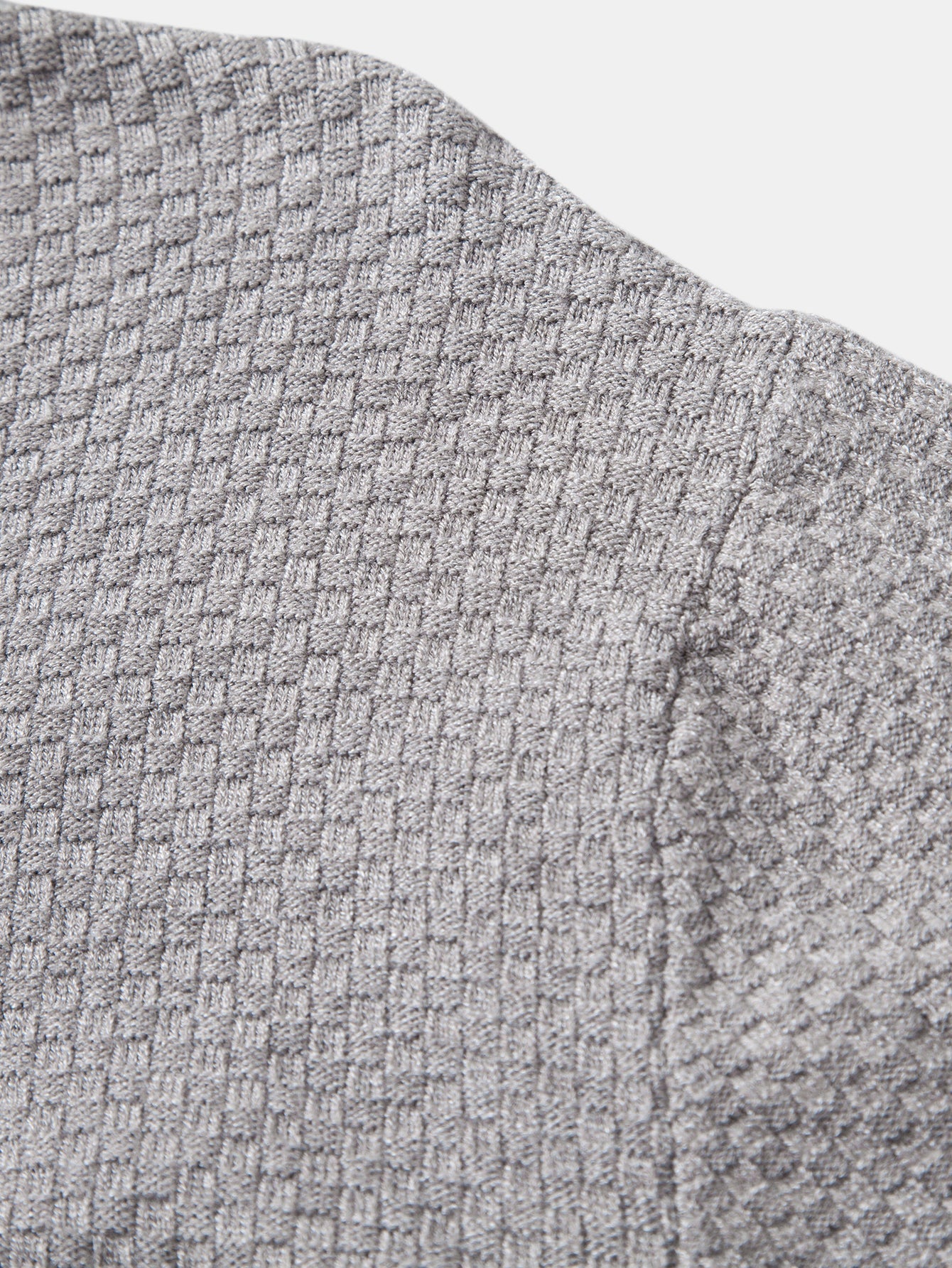 Checkerboard Textured Turtle Neck Sweater