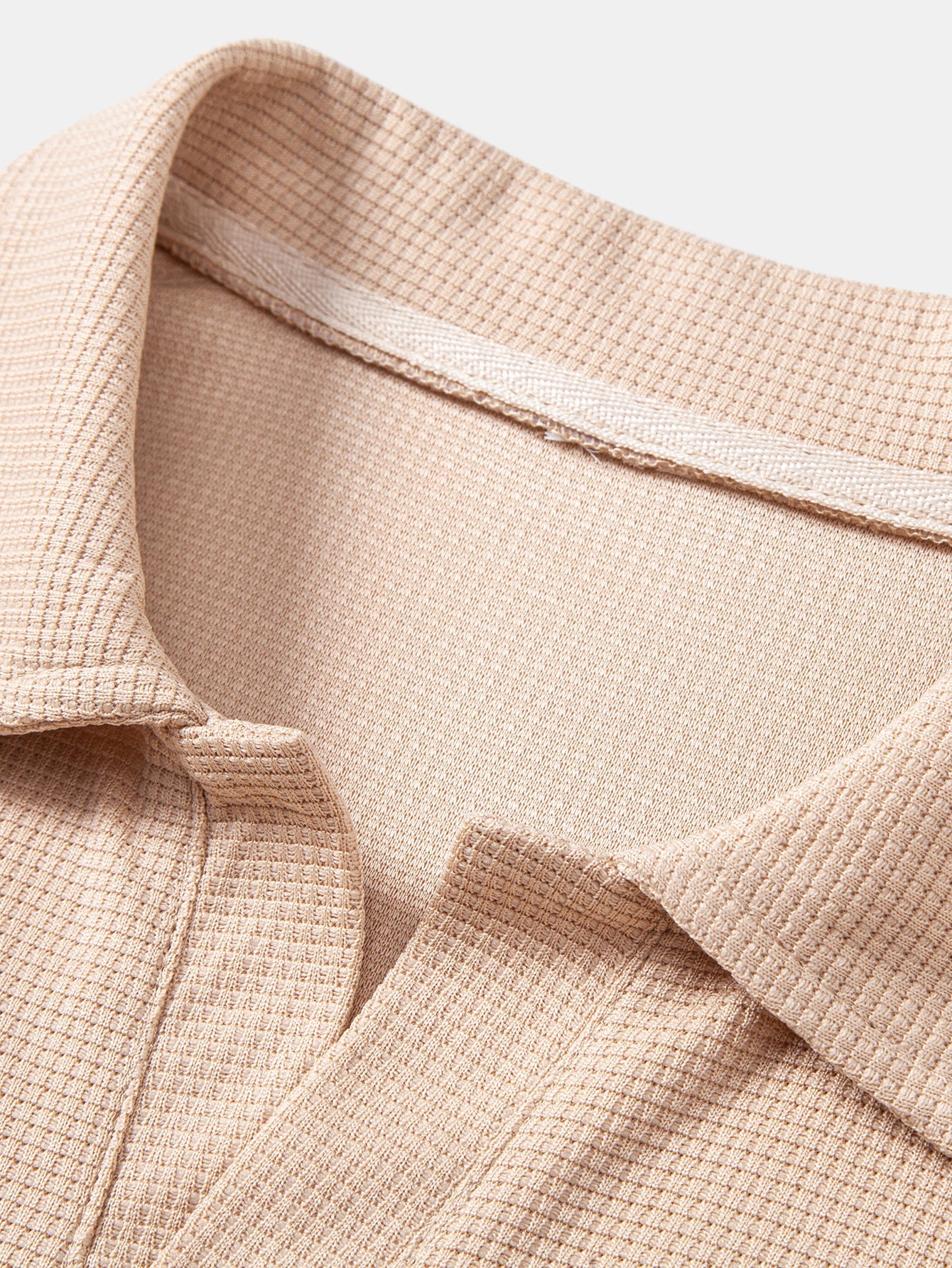 Waffle V Neck Polo