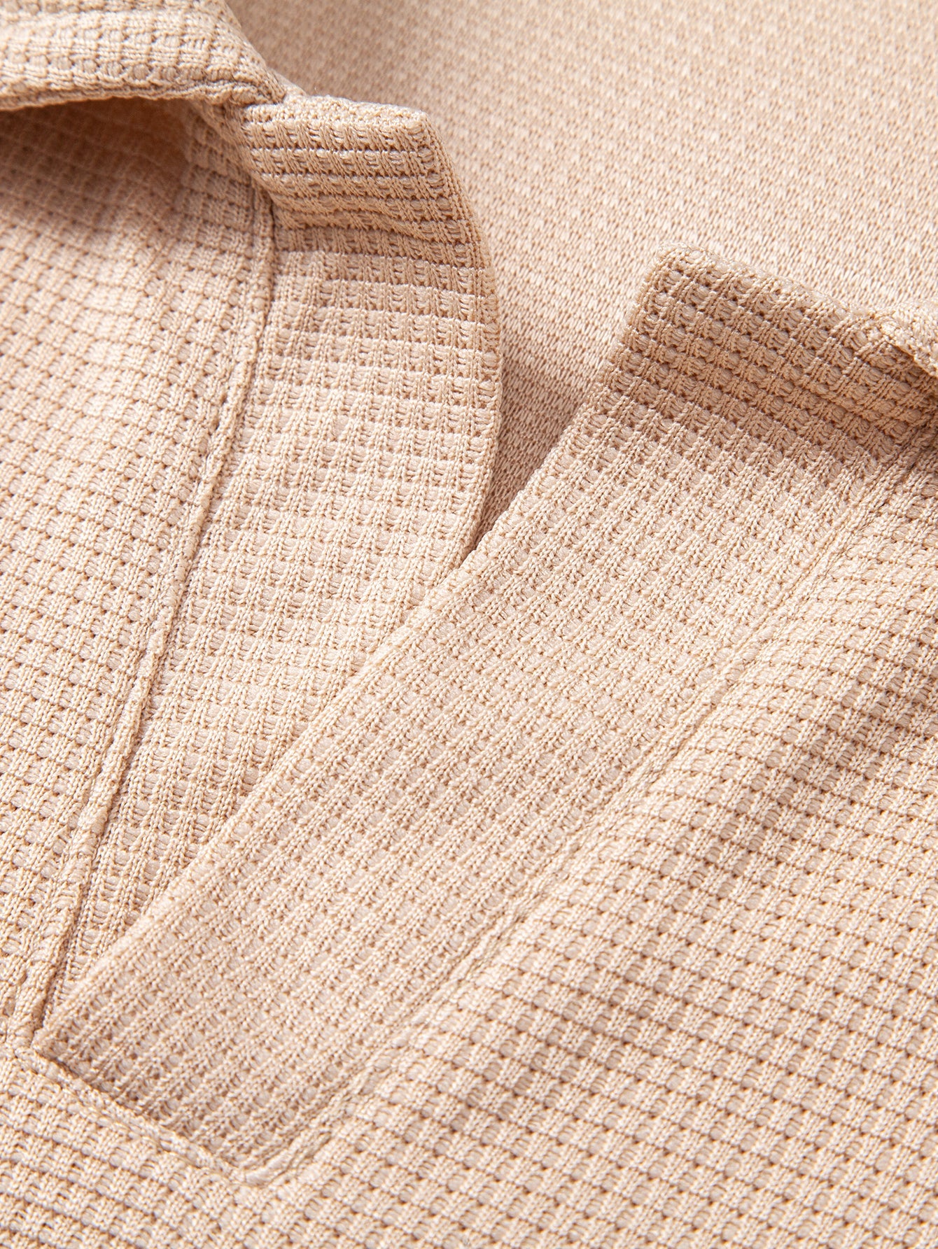 Waffle V Neck Polo