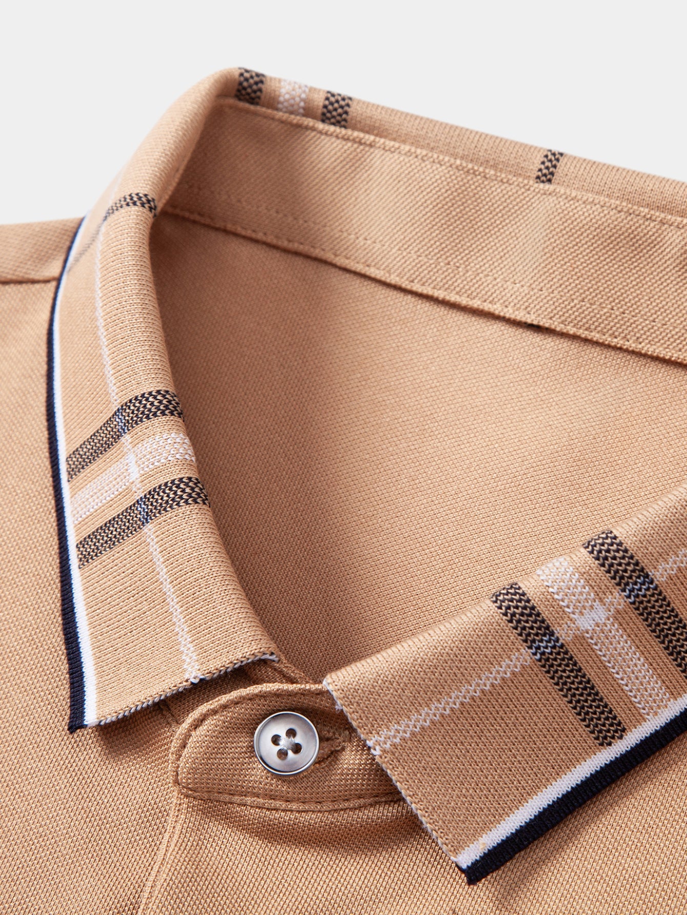 Plaid Collar Polo