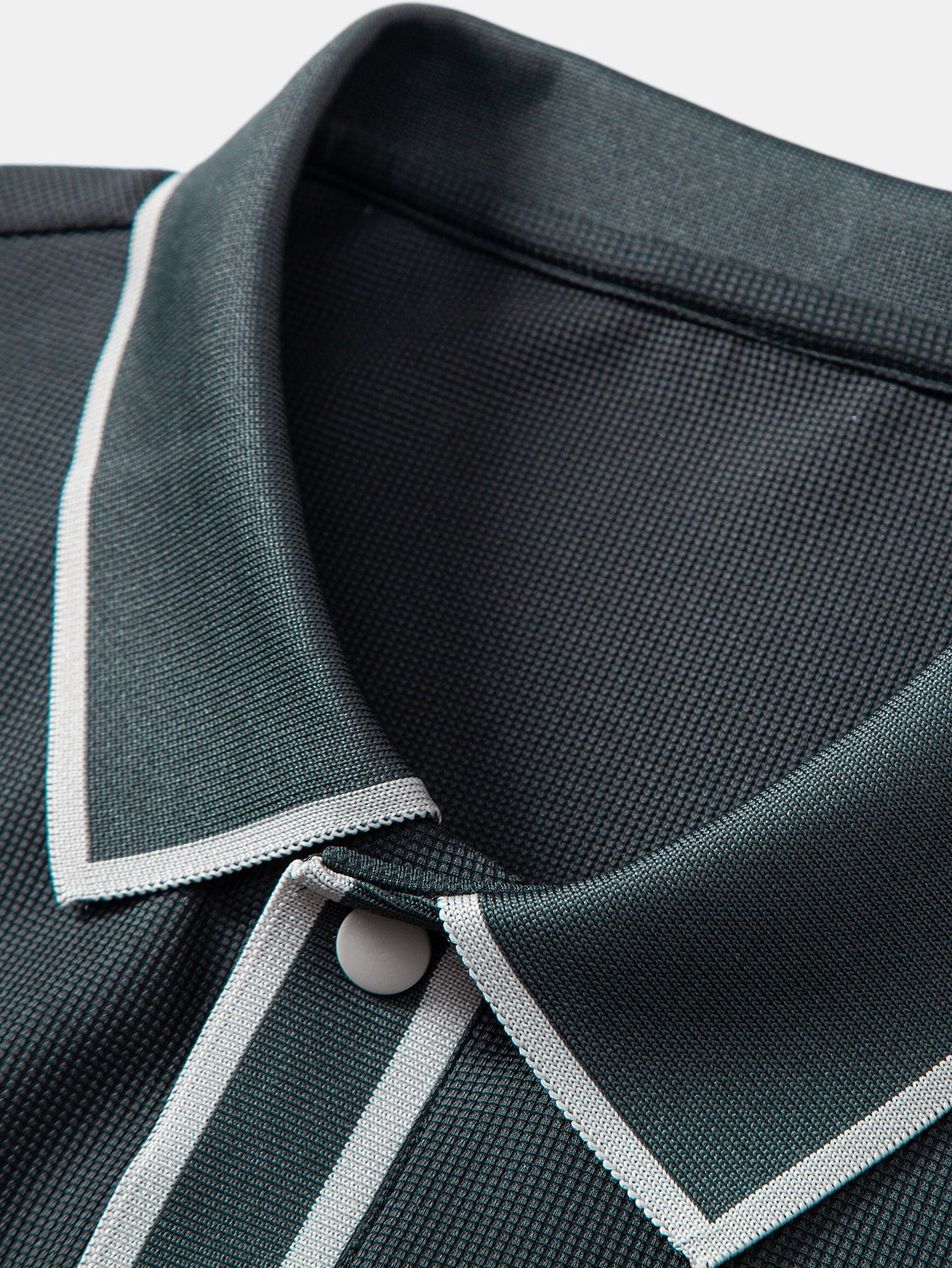 Contrast Trim Waffle Polo
