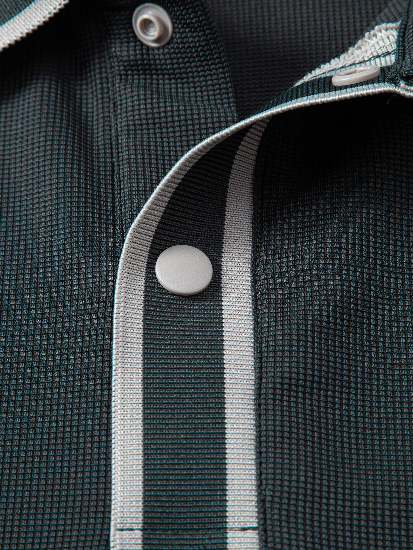 Contrast Trim Waffle Polo