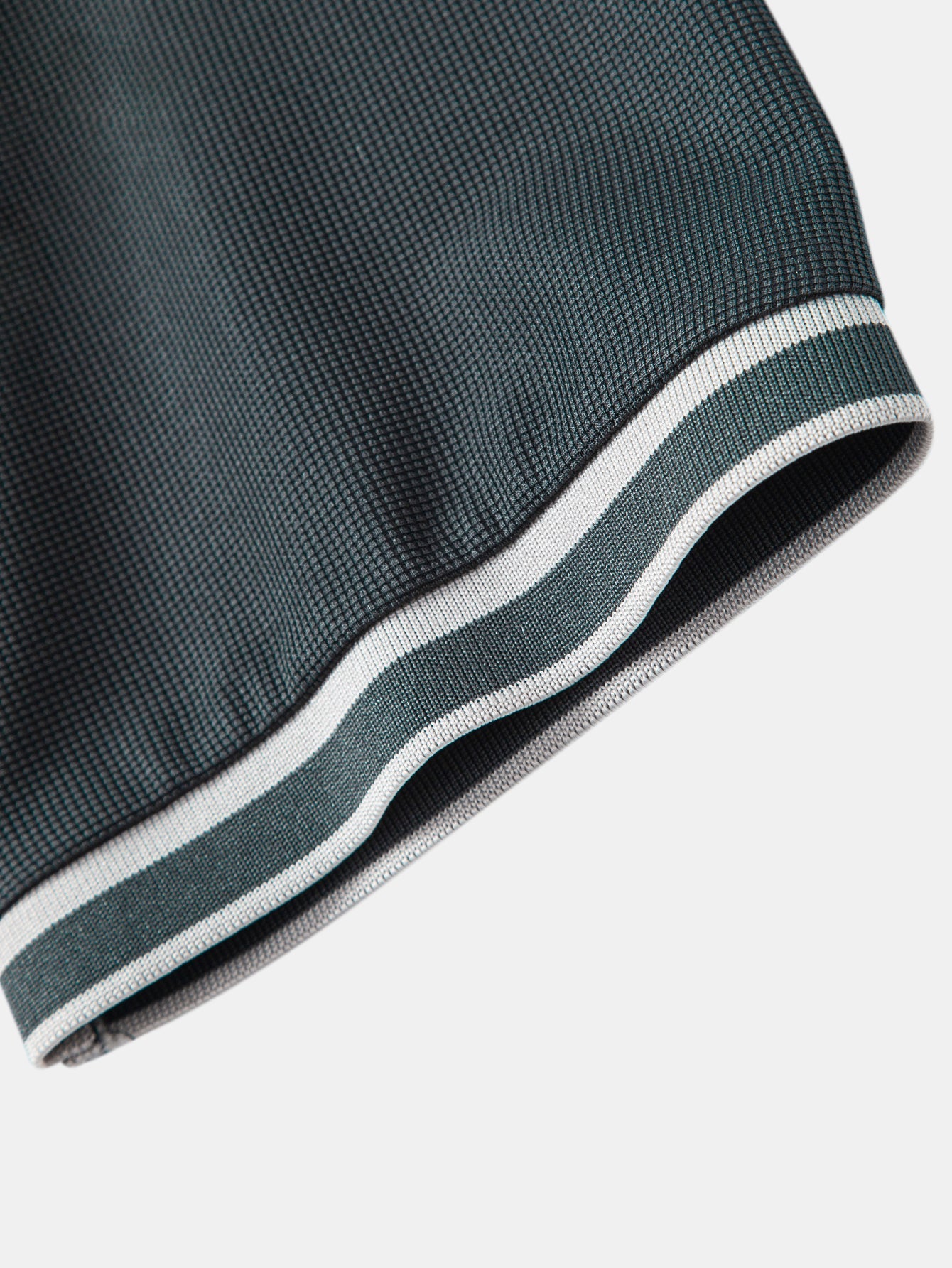 Contrast Trim Waffle Polo